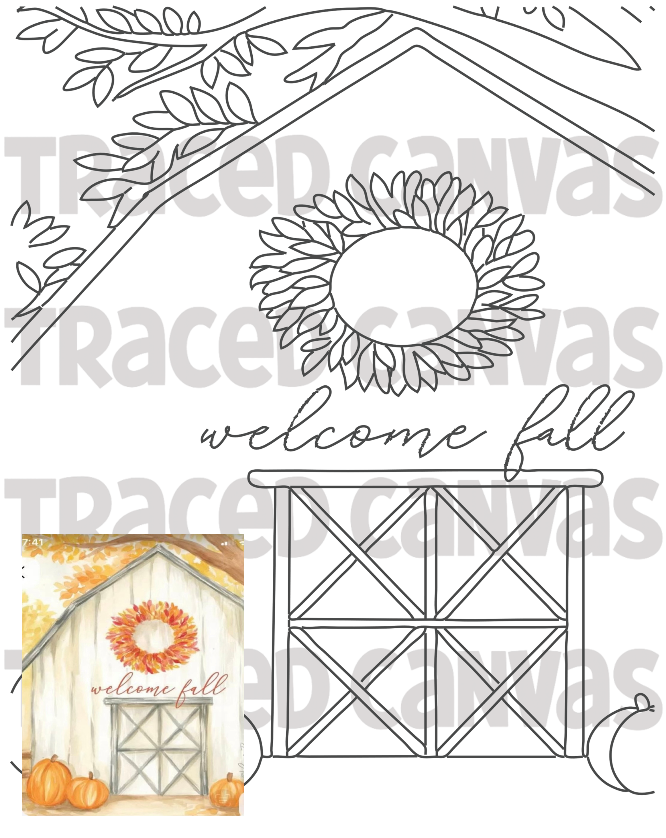 Welcome Fall - Traced Canvas
