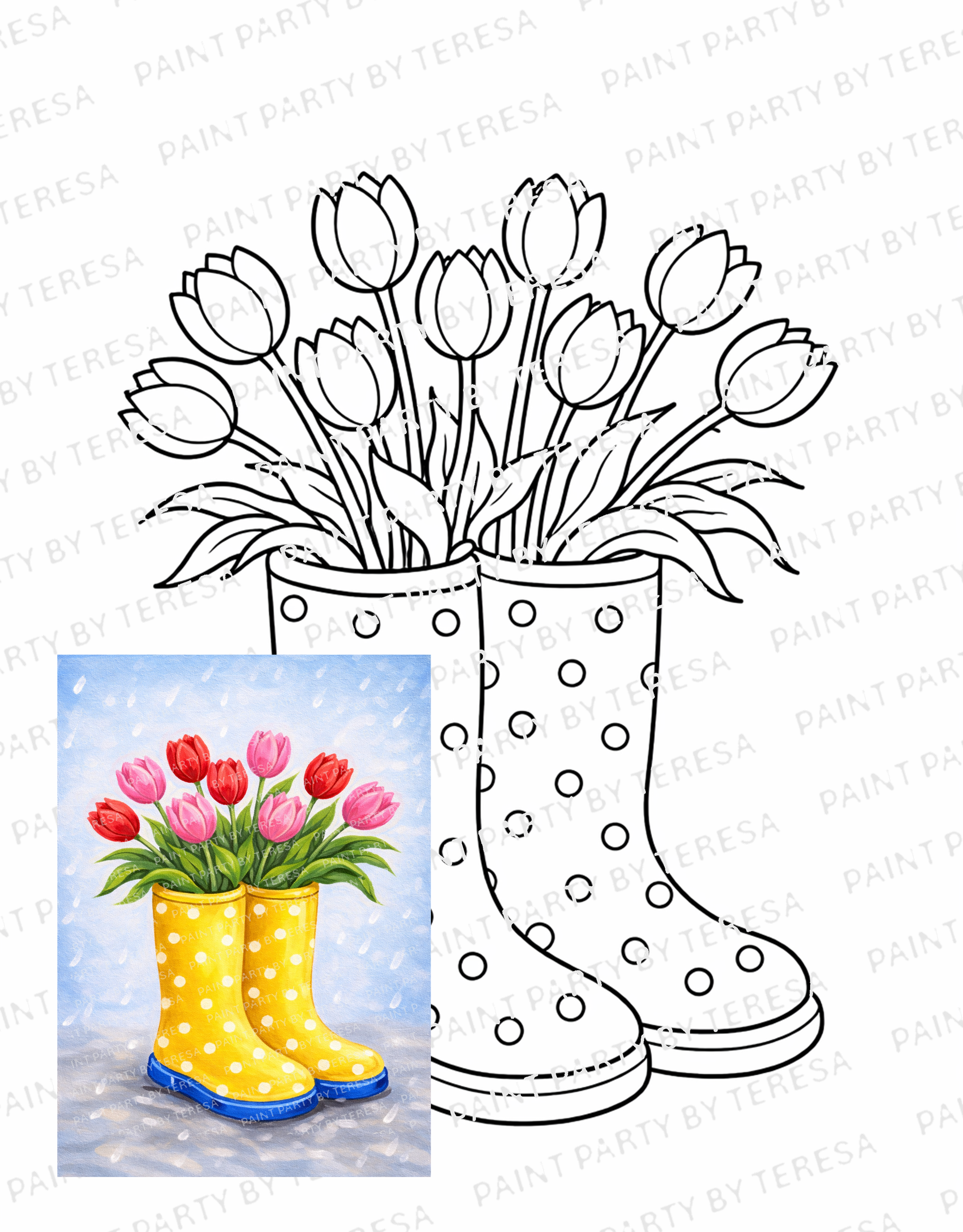 Tulip Boots - Traced Canvas