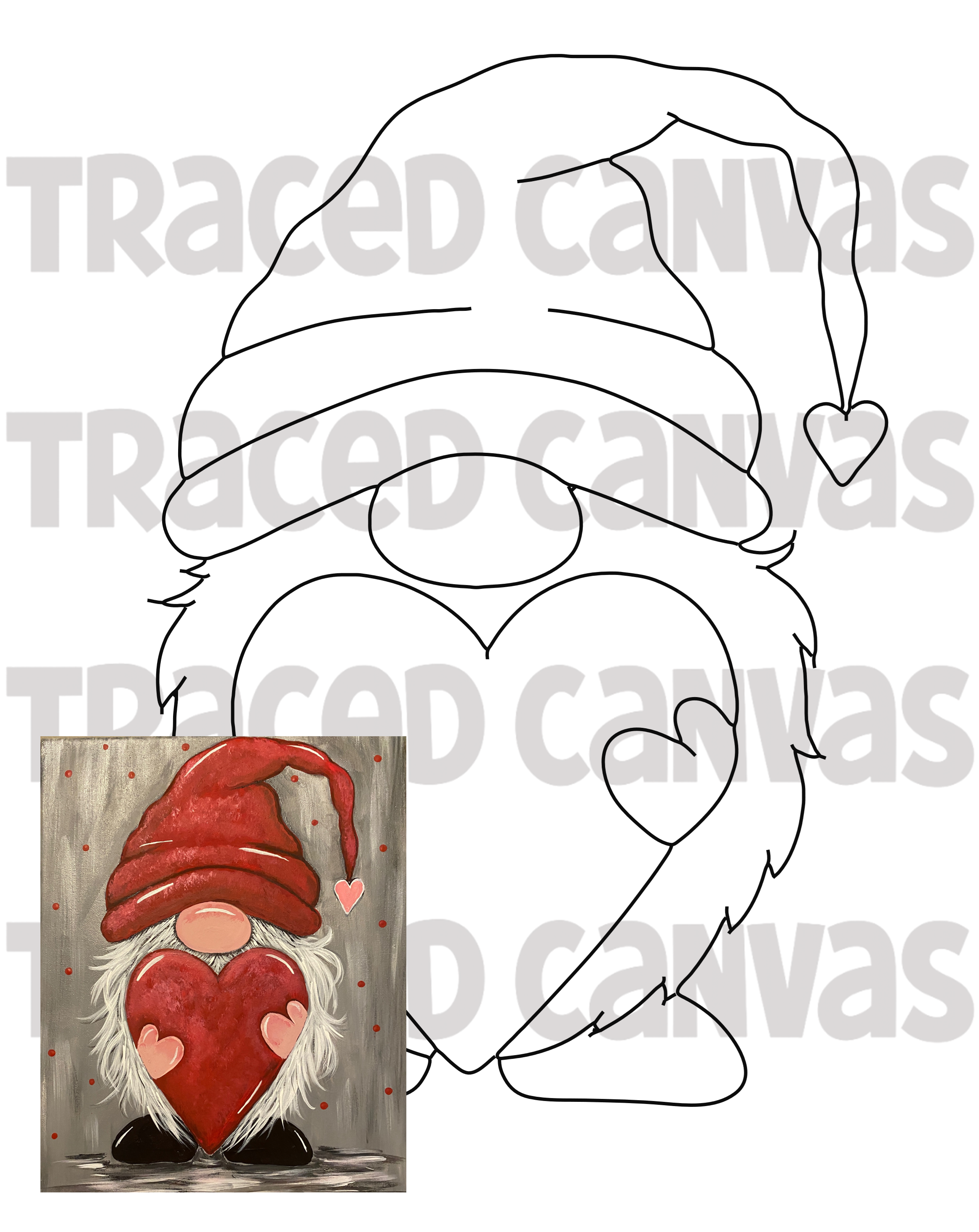 Hearty Gnome - Traced Canvas