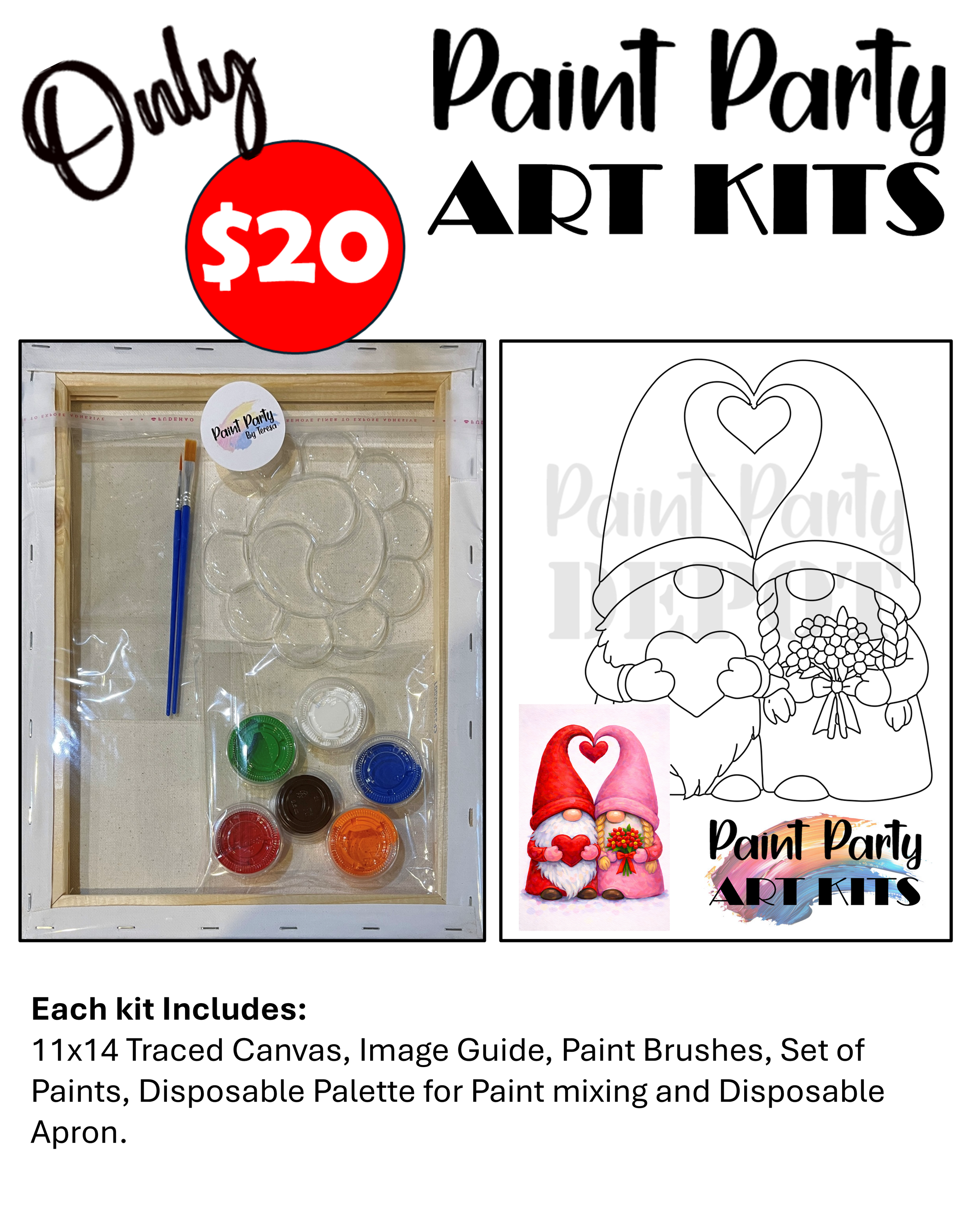 Paint Party Art Kit – Gnomes in Love