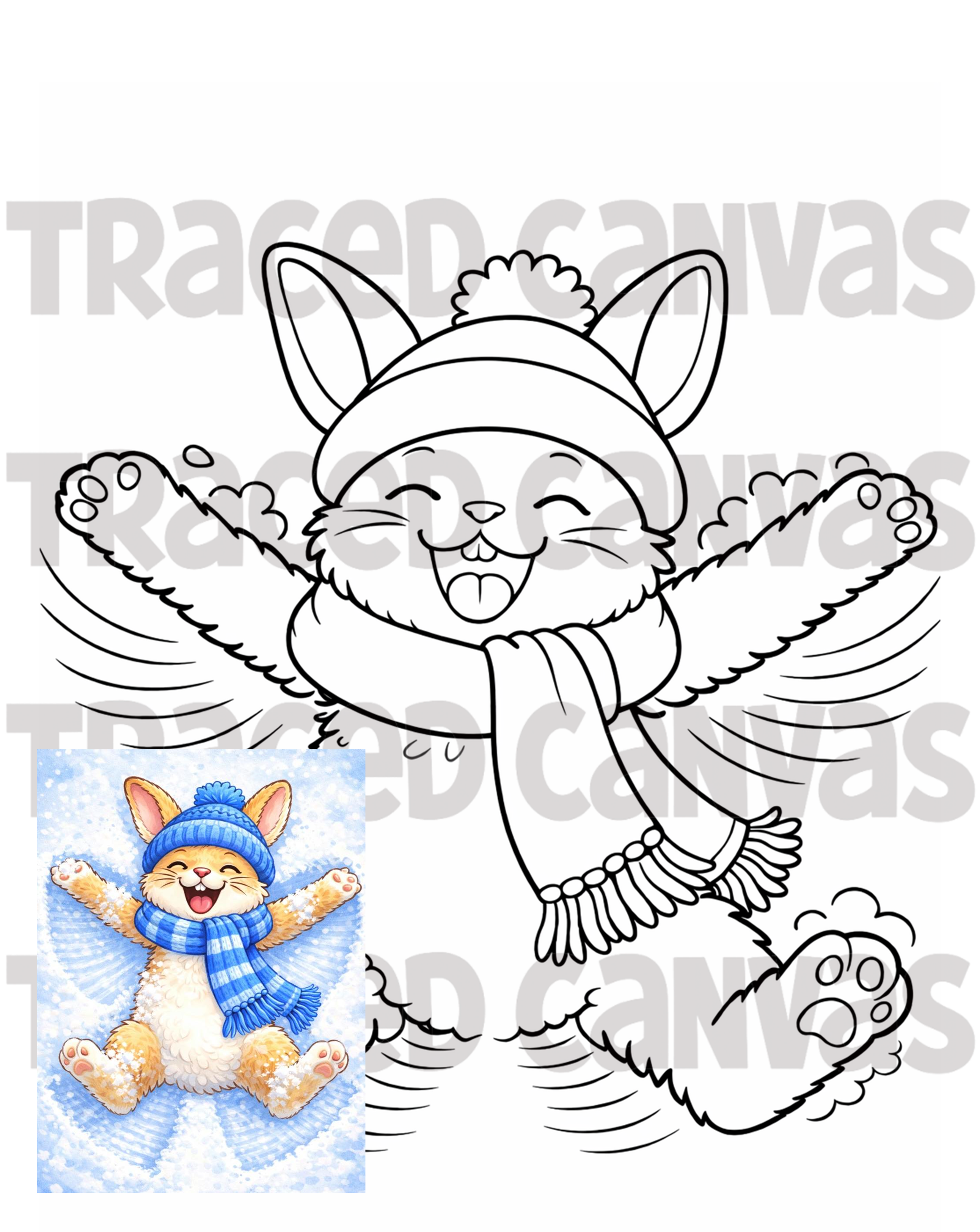 Snow Bunny - Traced Canvas