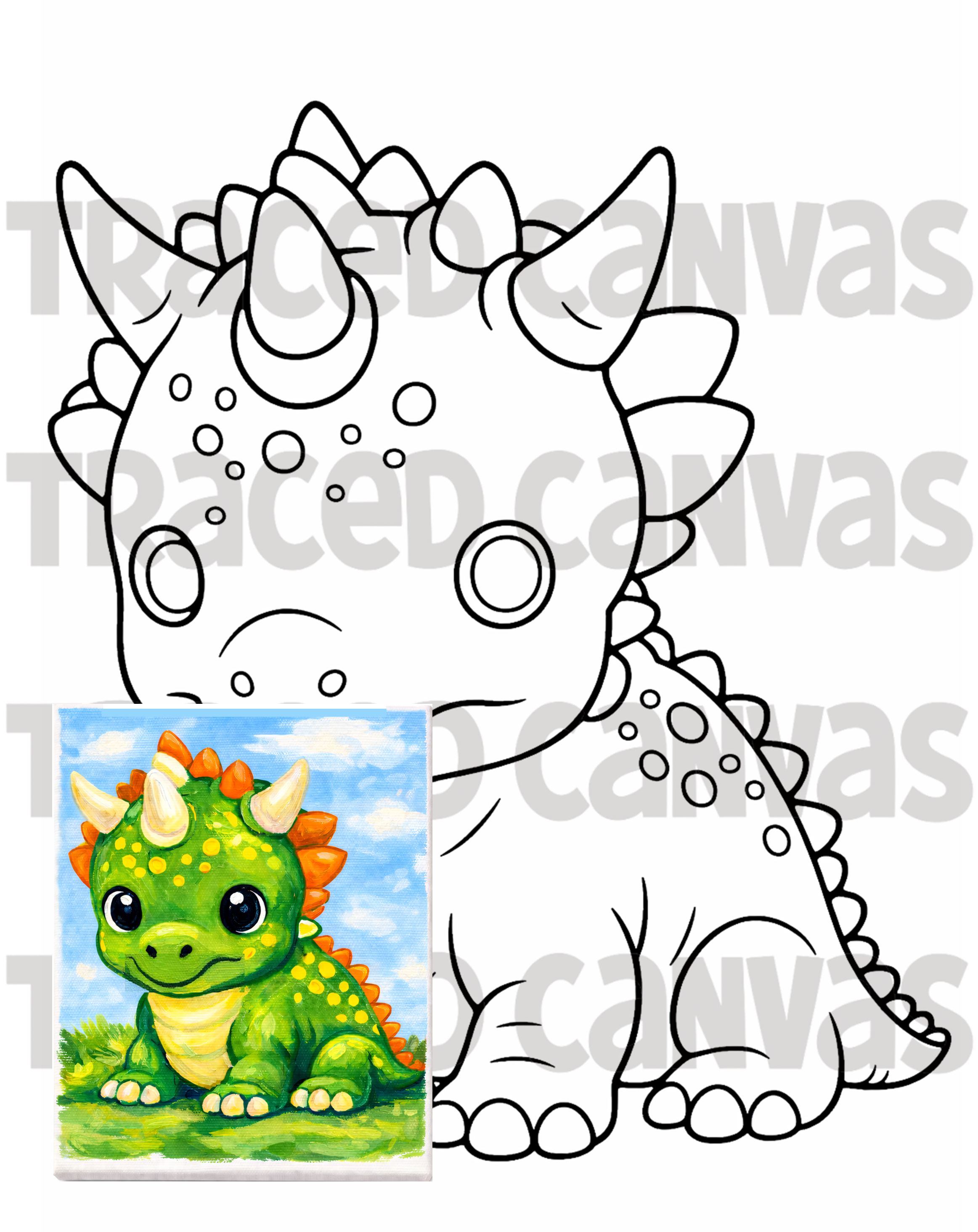 Baby Dragon - Traced Canvas