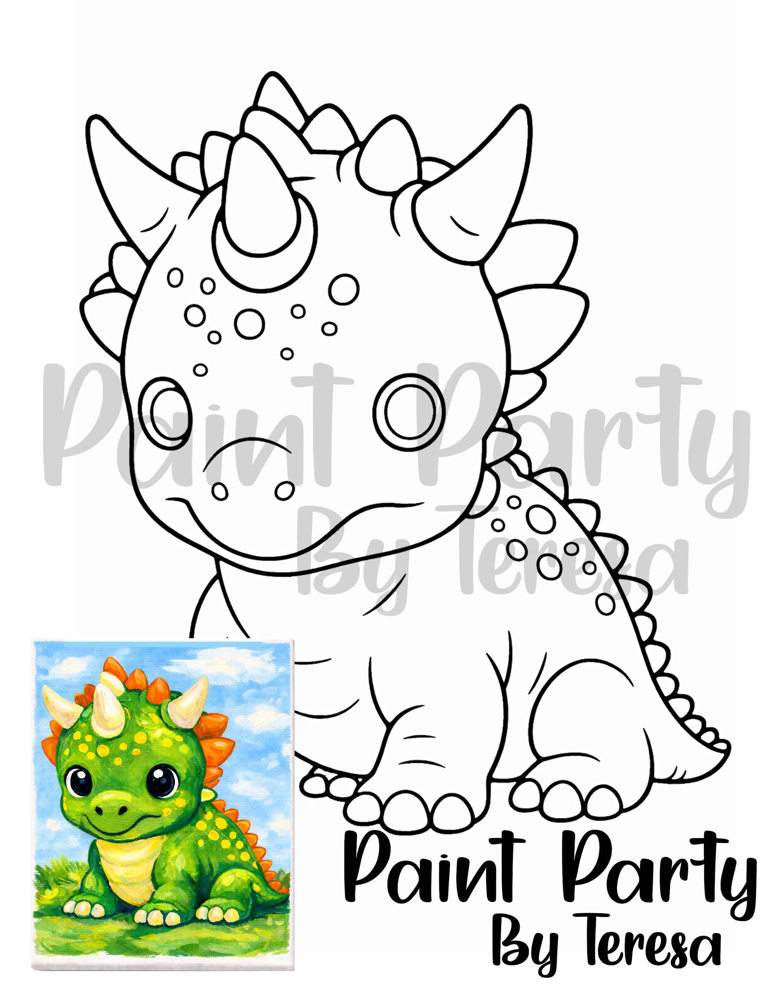 Baby Dragon - Traced Canvas