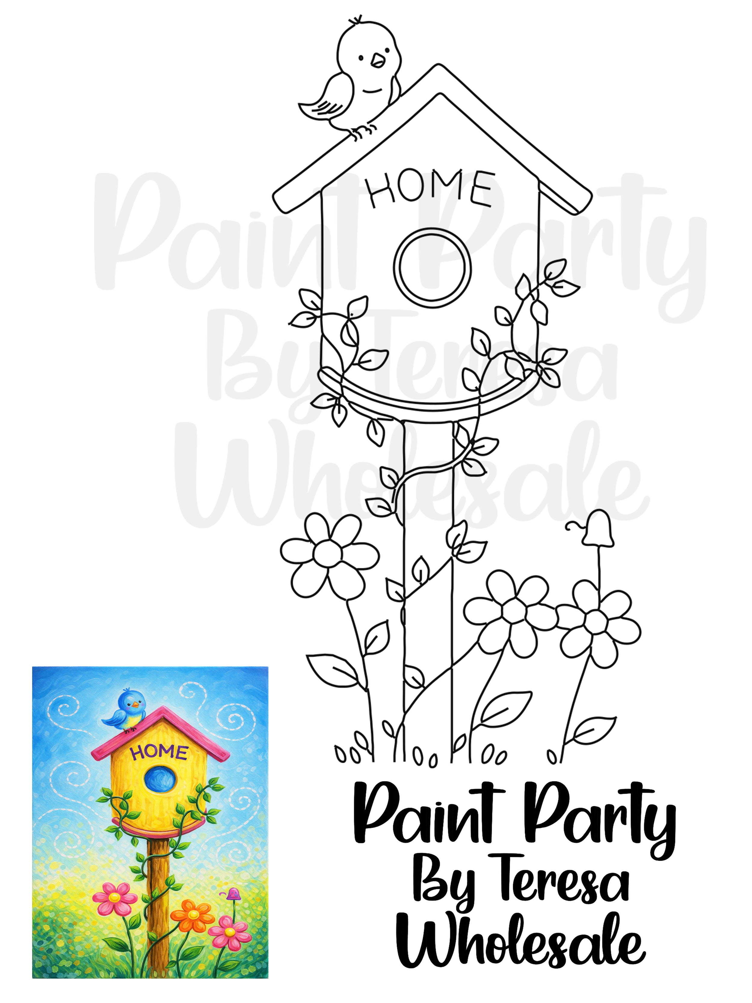 Birdhouse Magic - Traced Canvas