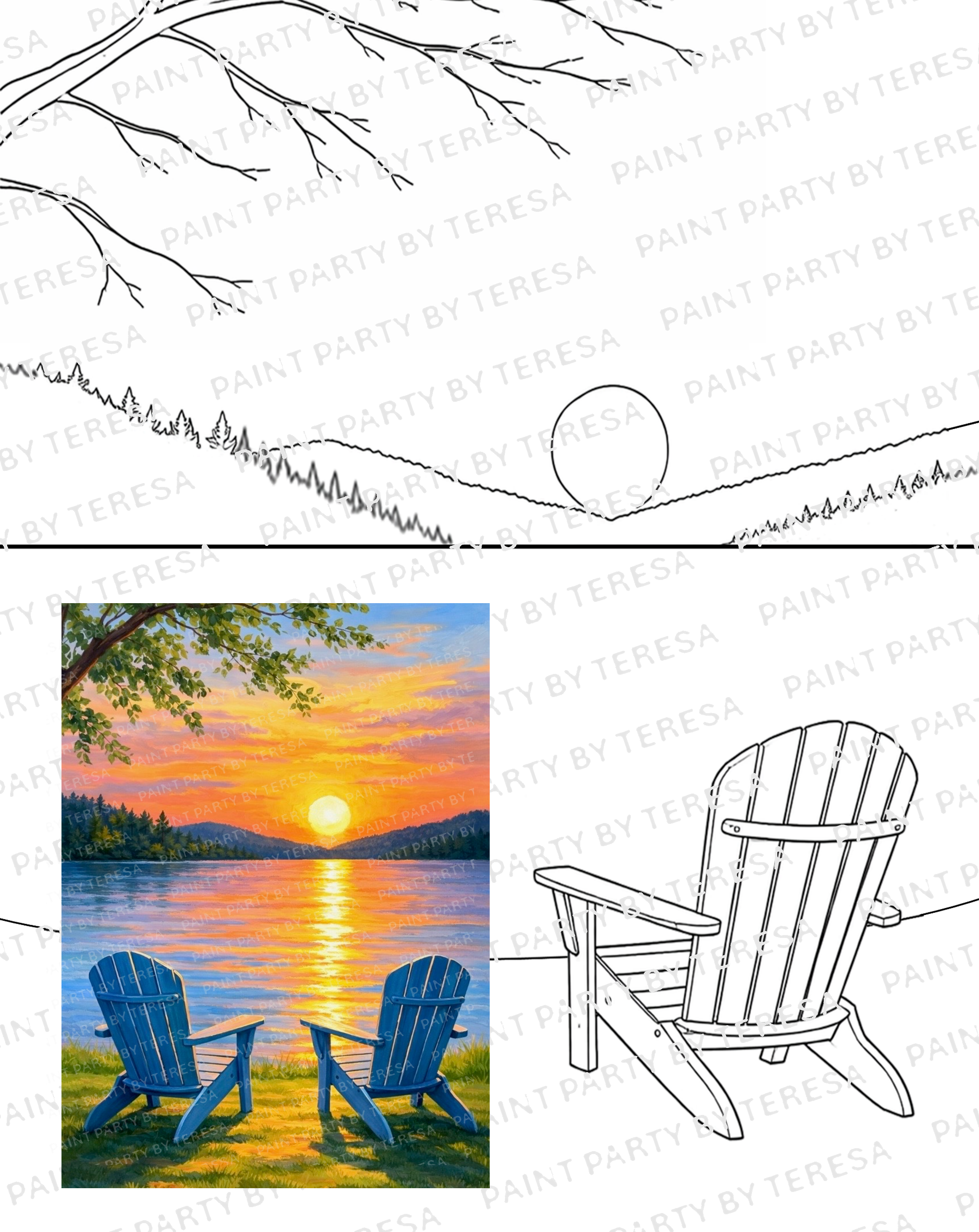 Golden Lake - Traced Canvas