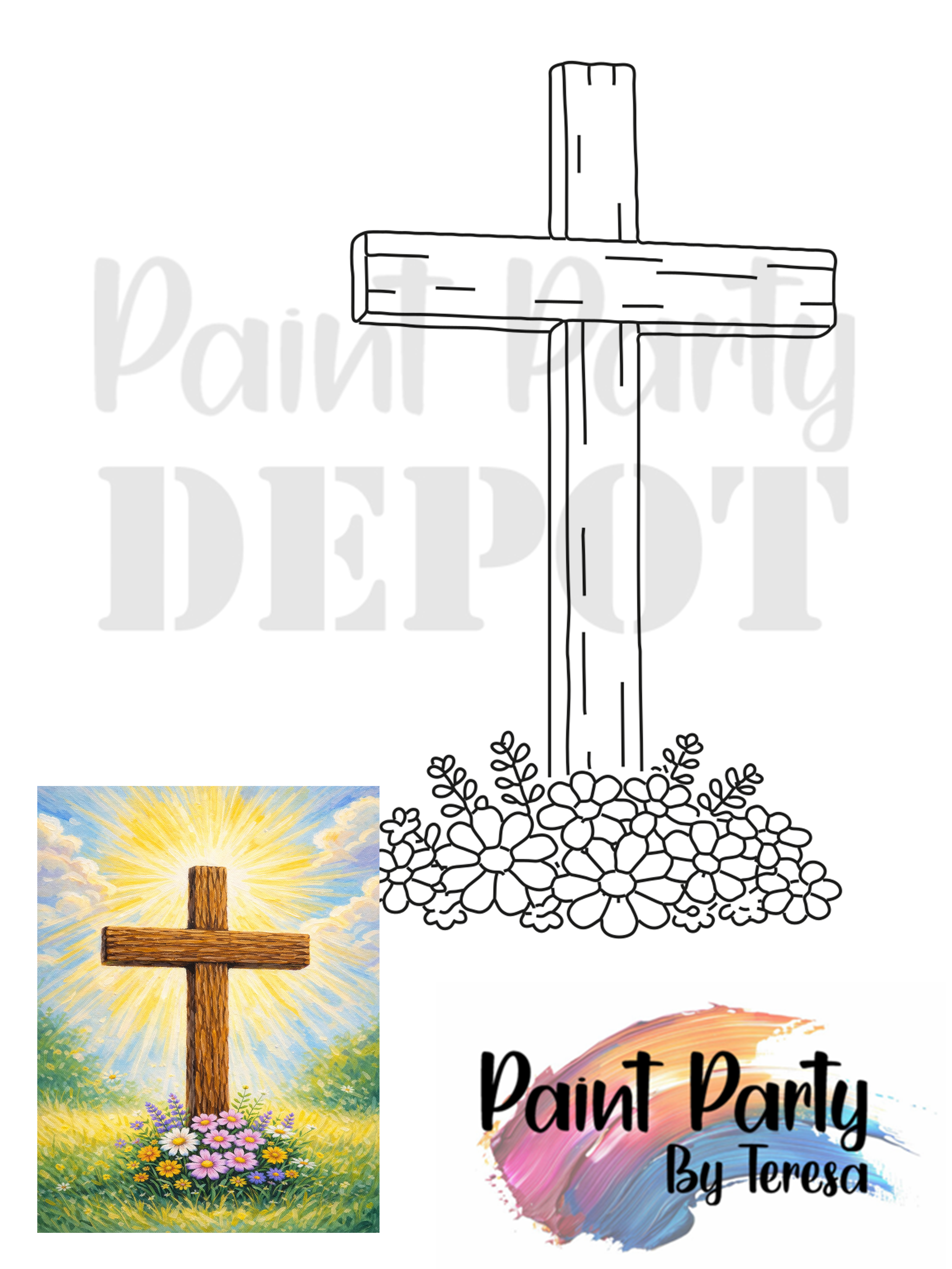 He Is Risen - 11x14 Traced Canvas