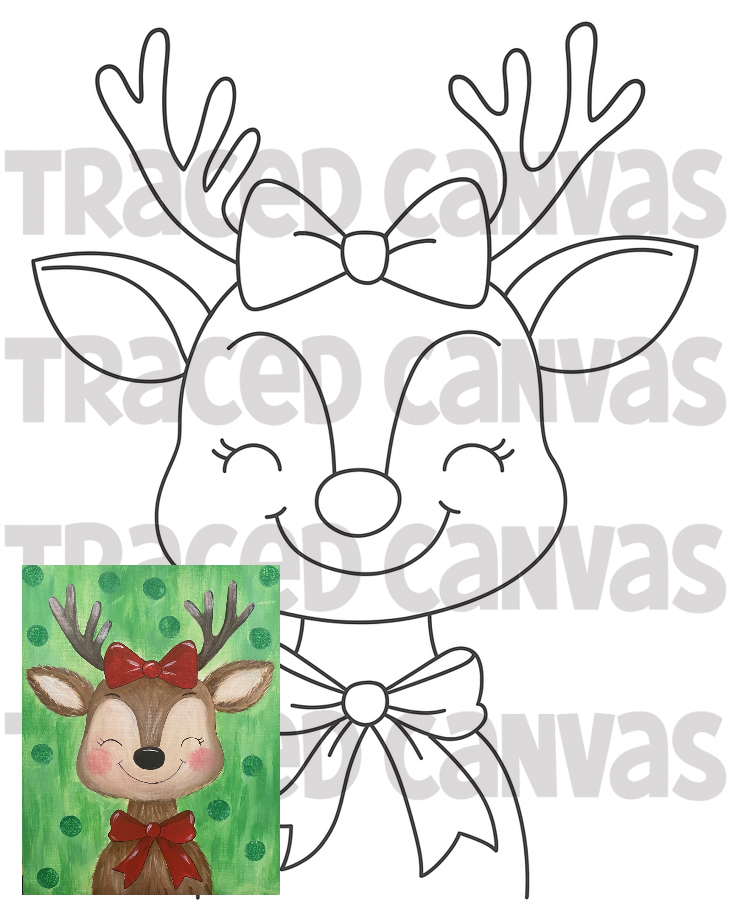 Deerest Girl- Traced Canvas