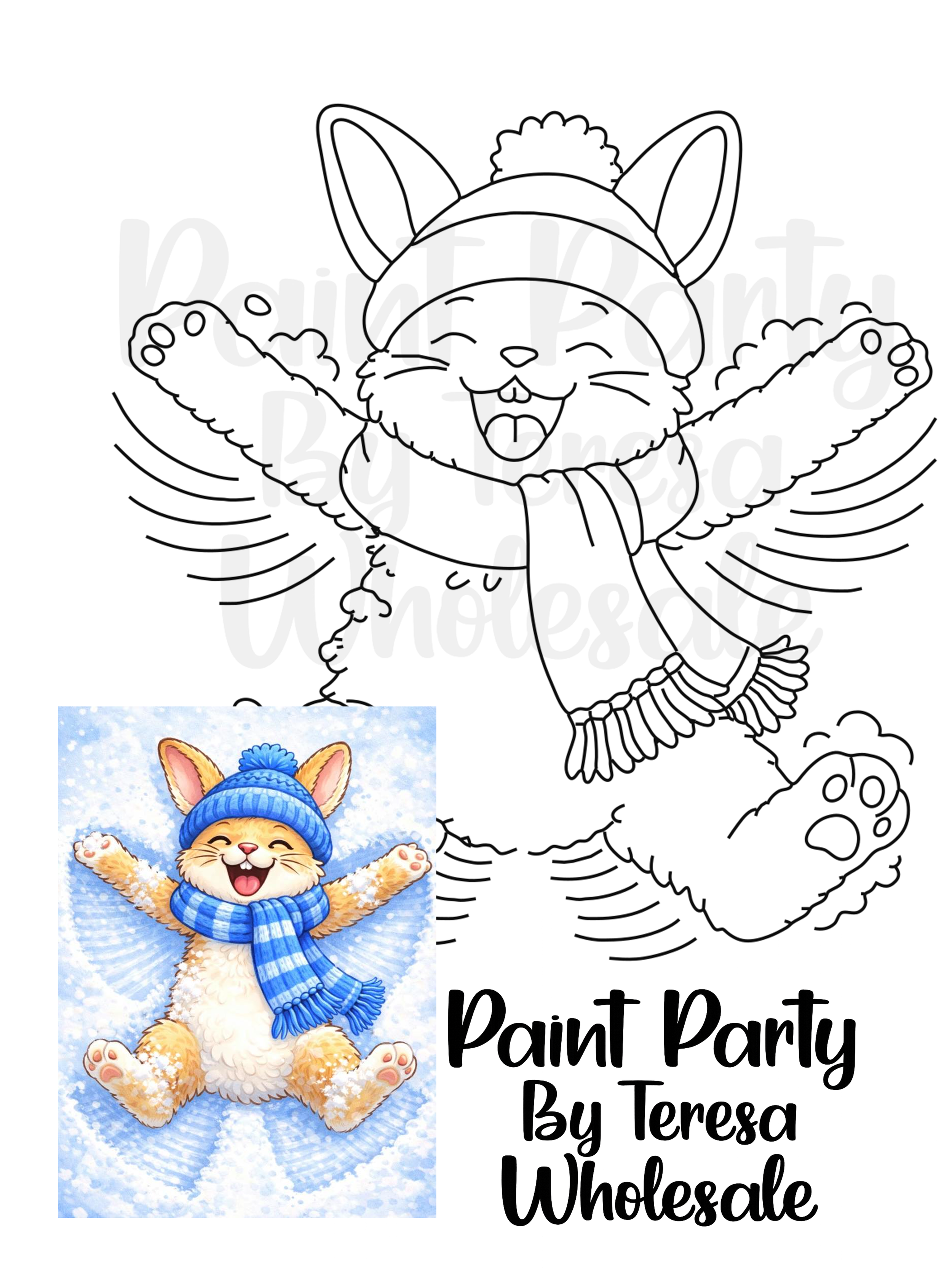 Snow Bunny - Traced Canvas