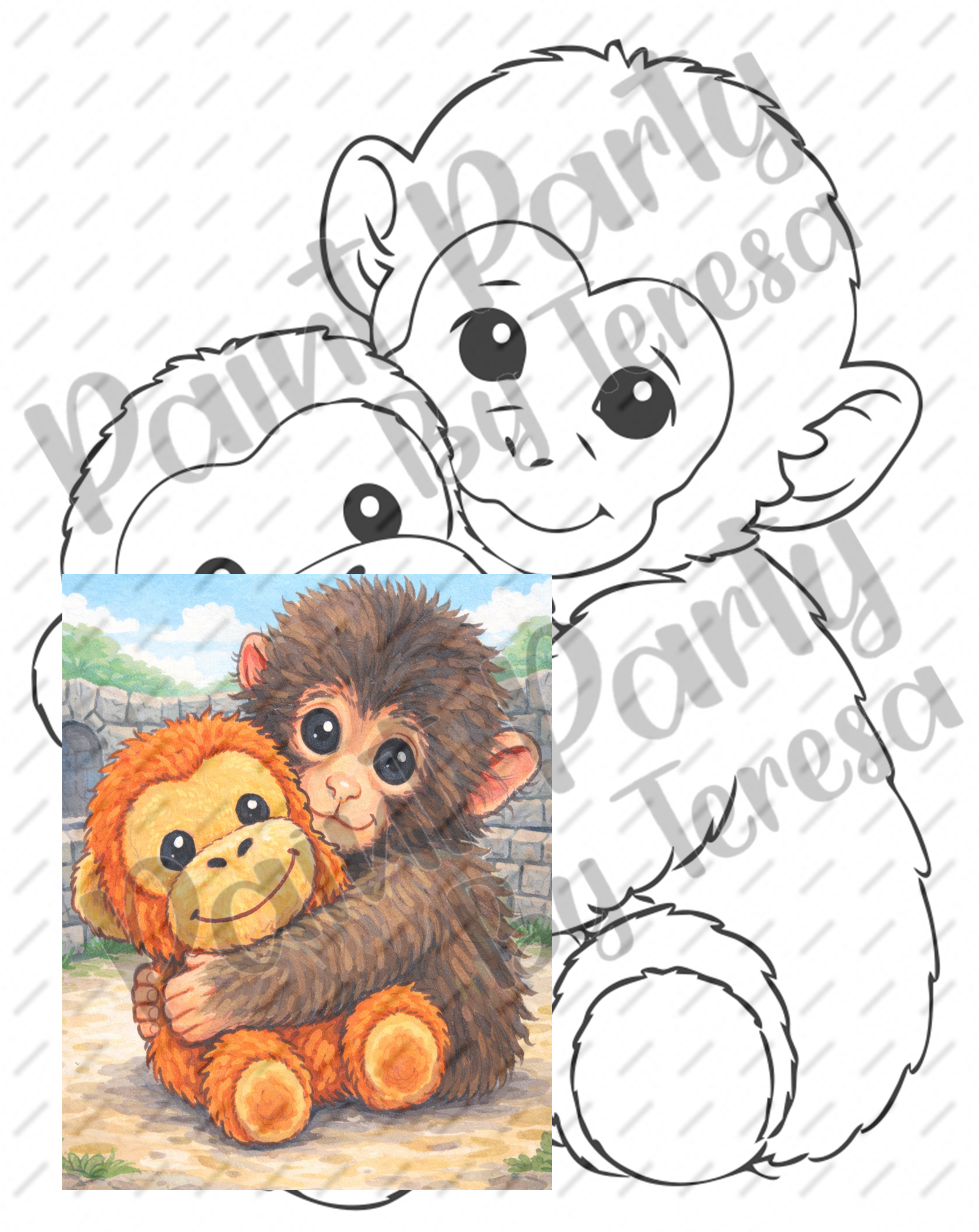 Punch and Buddy - Traced Canvas