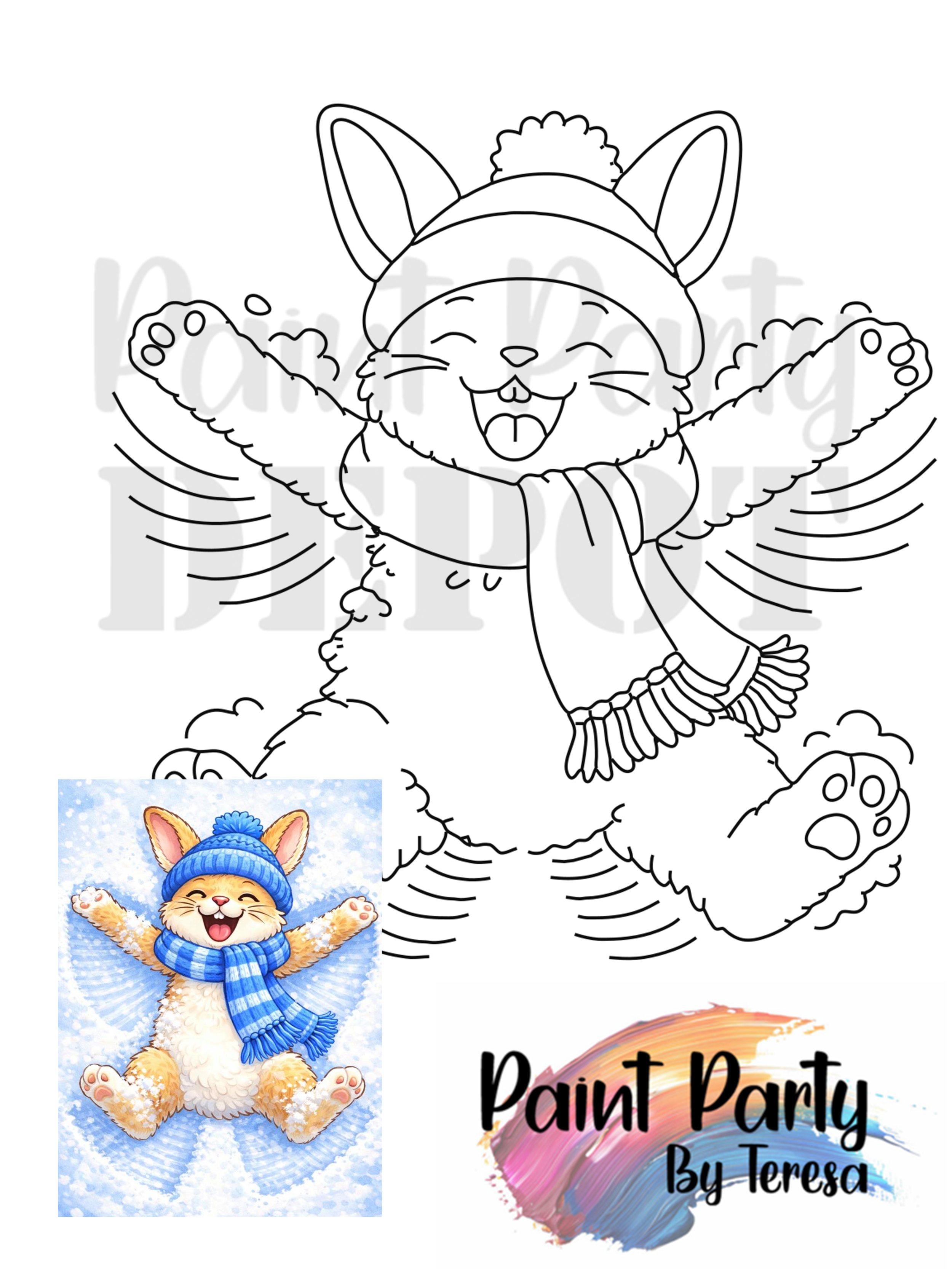 Snow Bunny - 11x14 Traced Canvas