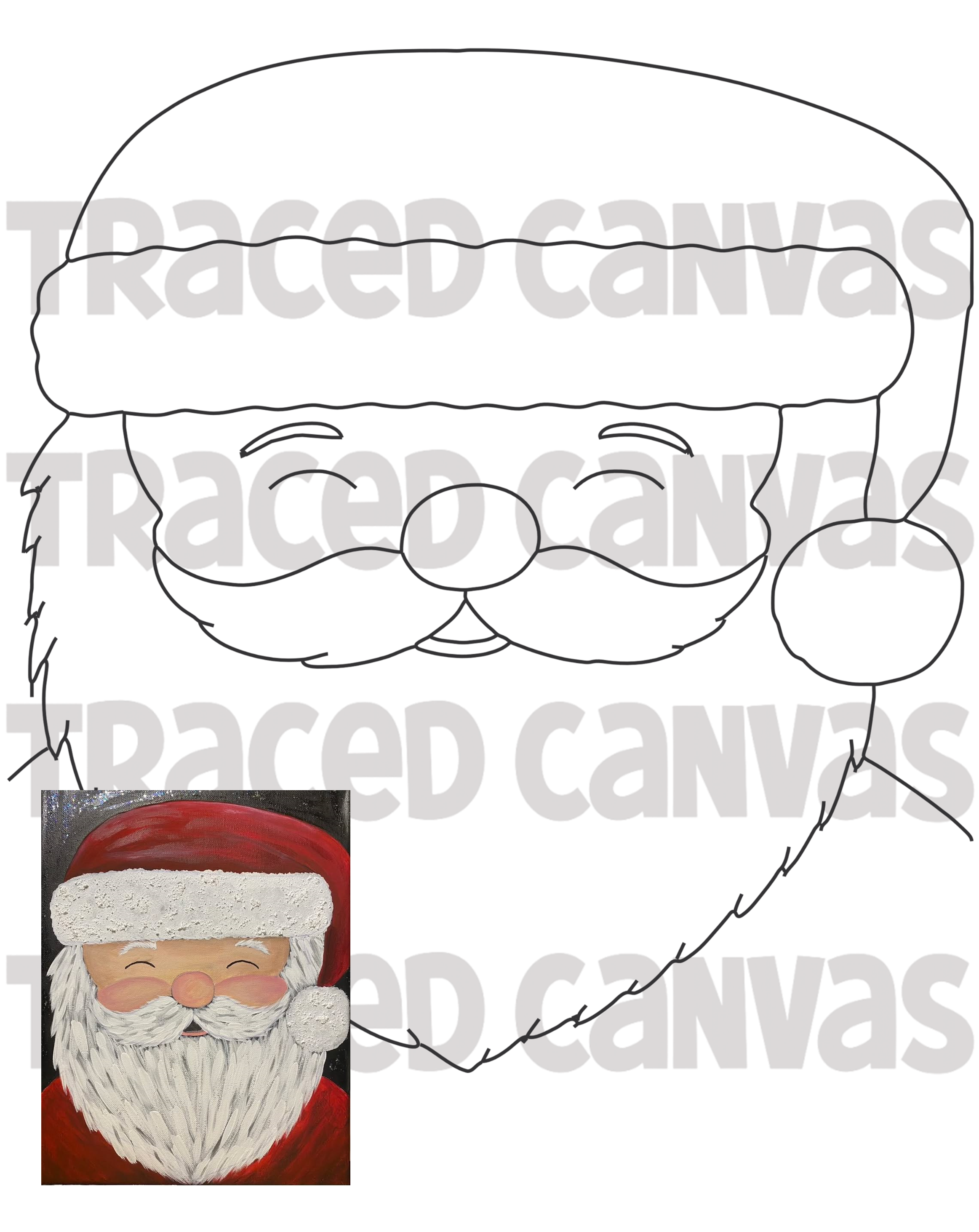 Santa Dear - Traced Canvas