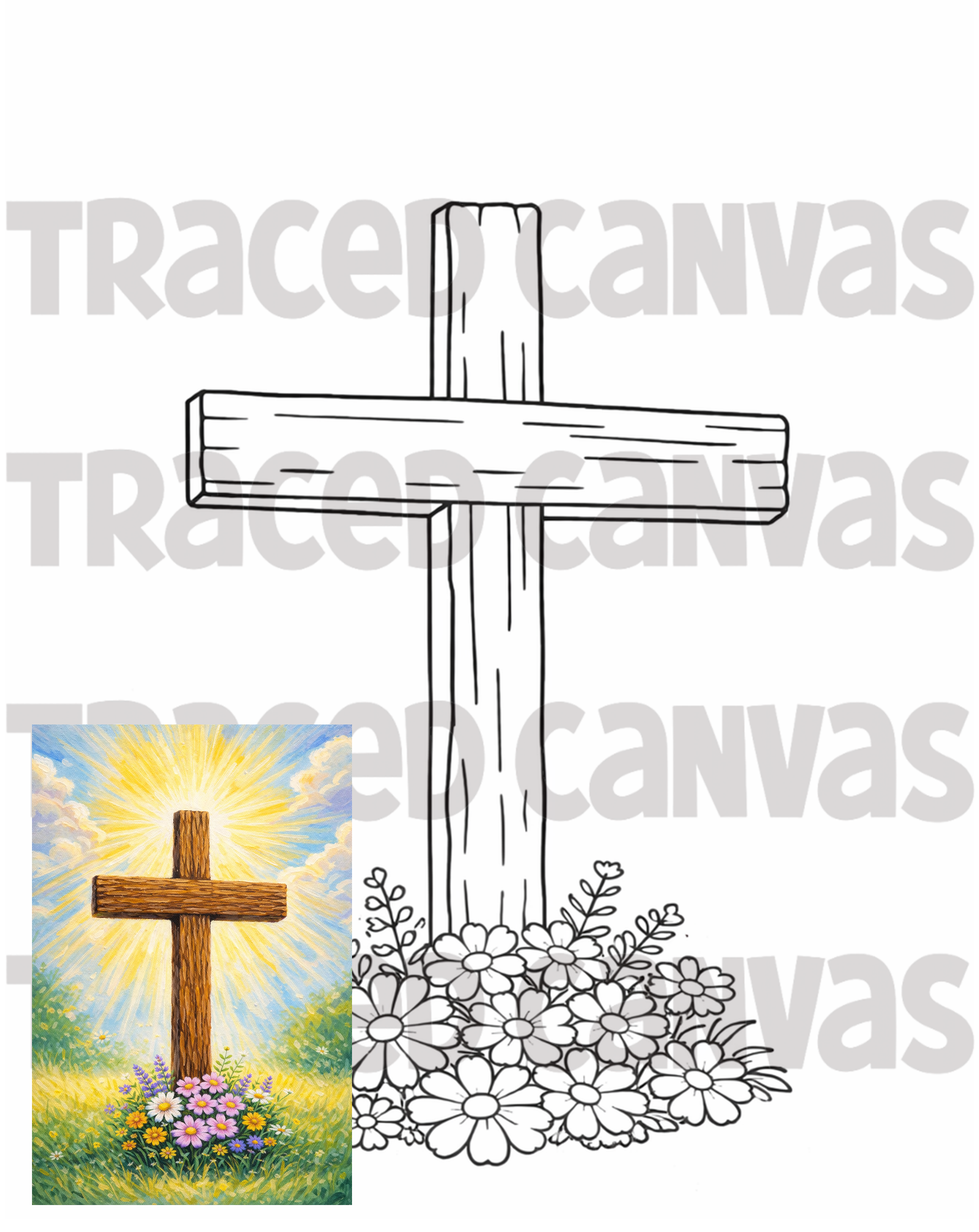 He Is Risen - Traced Canvas