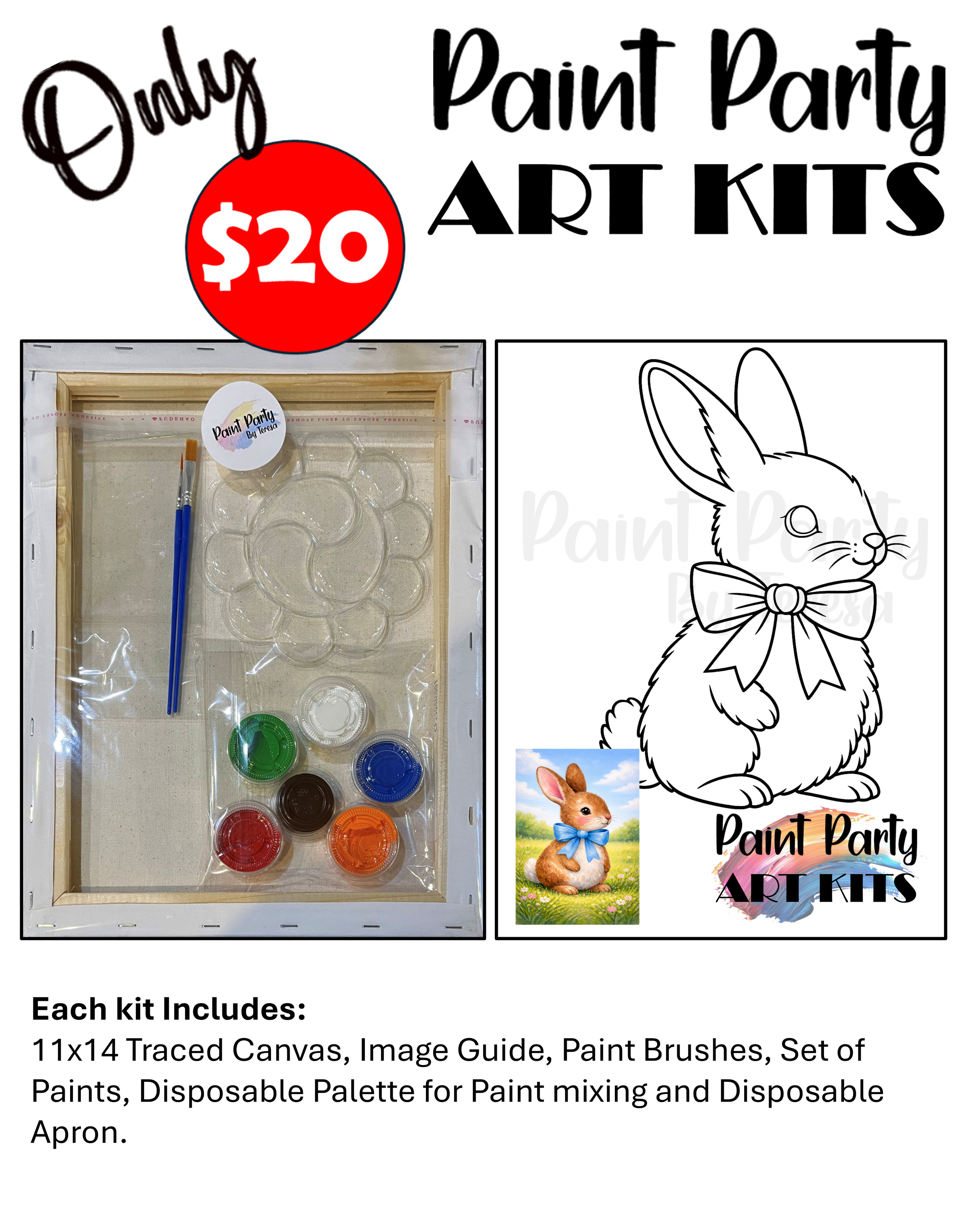 Paint Party Art Kit – Bow Bunny