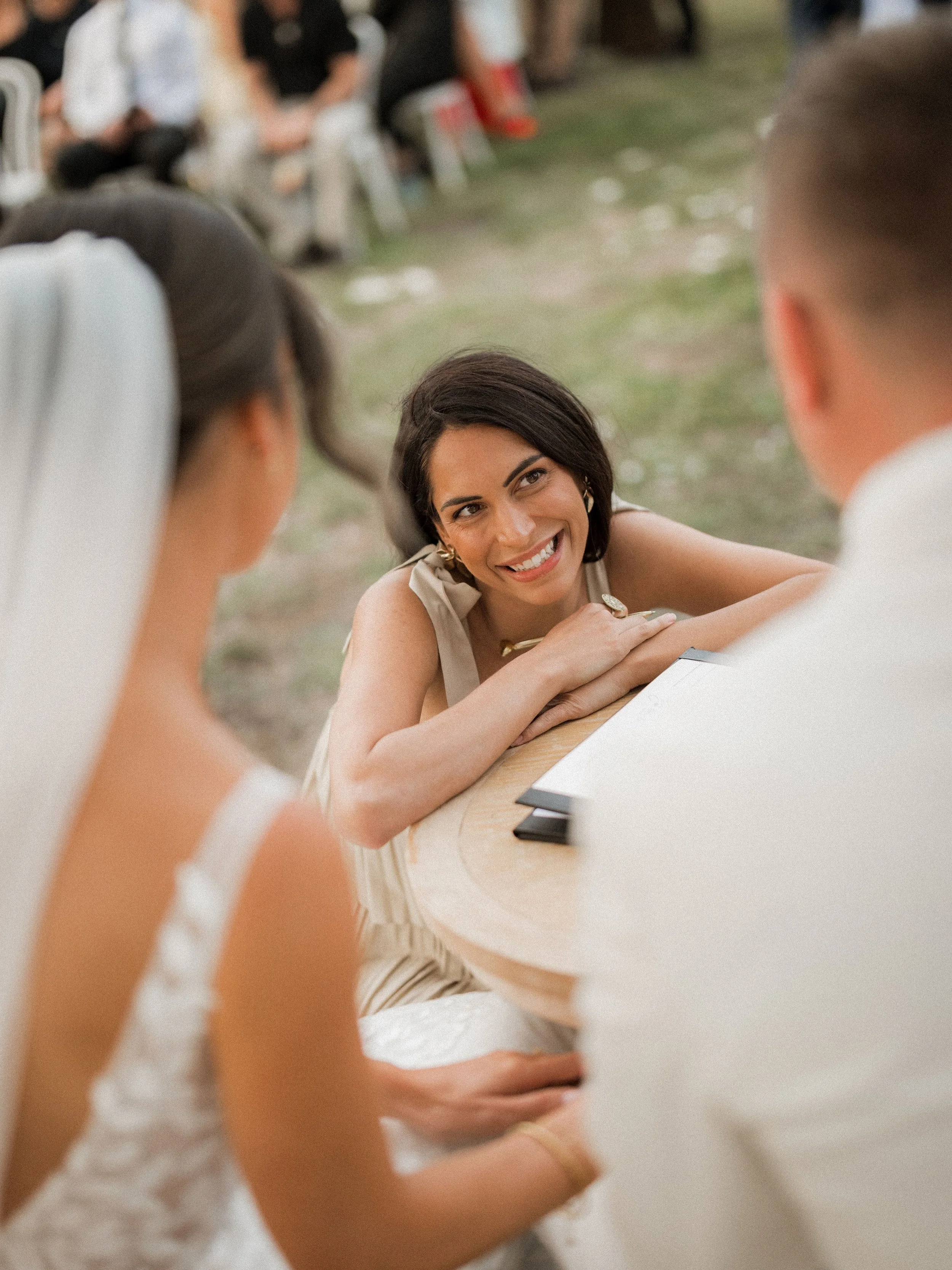 My "soooo shall I sign on the dotted line and complete your legalities and officially make this whole extremely expensive gathering worthwhile, or shall I run away right now and leave you hangin' and ruin your wedding and your marriage process e