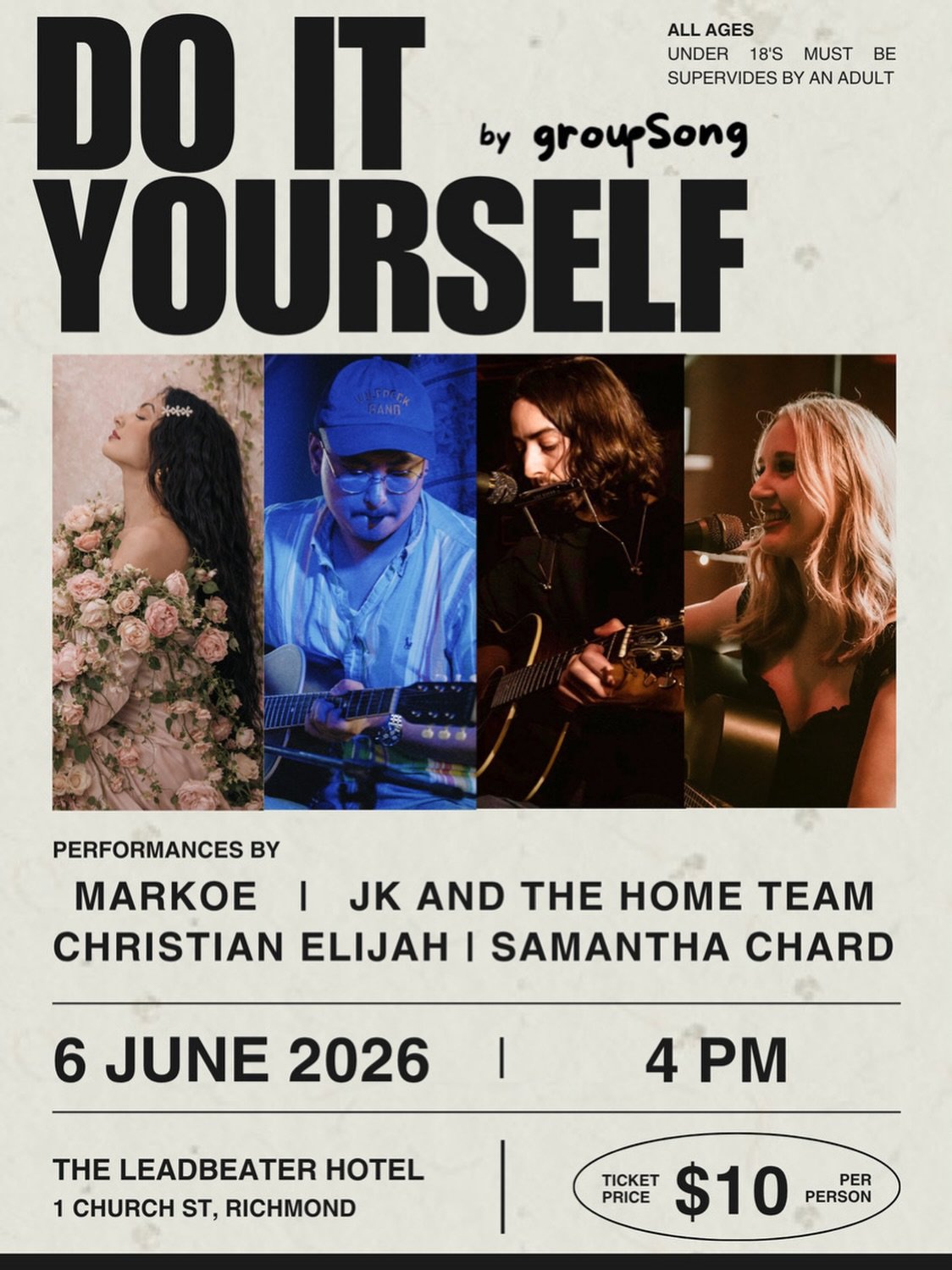 It&rsquo;s happening! Have dreamed of putting something like this on since groupSong began to really help artists get out there and along in their journey! Our D.I.Y. artists keep 100% of the profits! 

Massive thanks to the @leadbeaterhotel for back