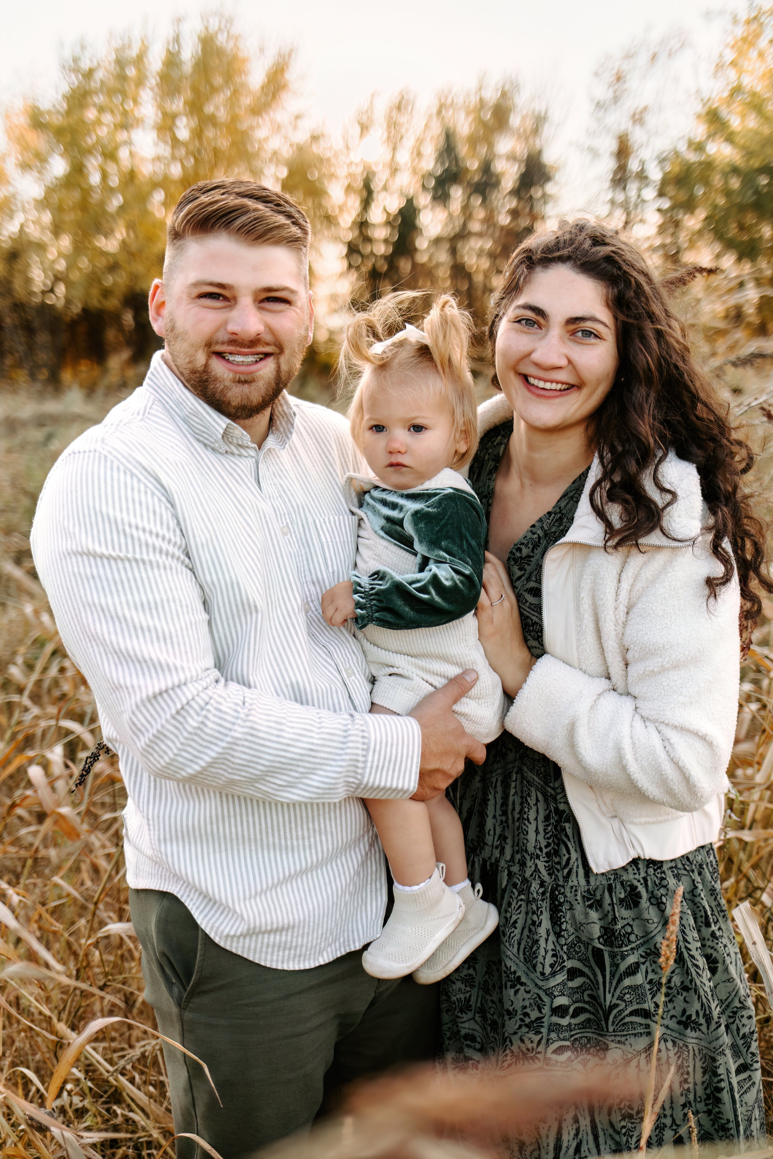 Kellogg Family Photo, Josiah, Anna, Cora