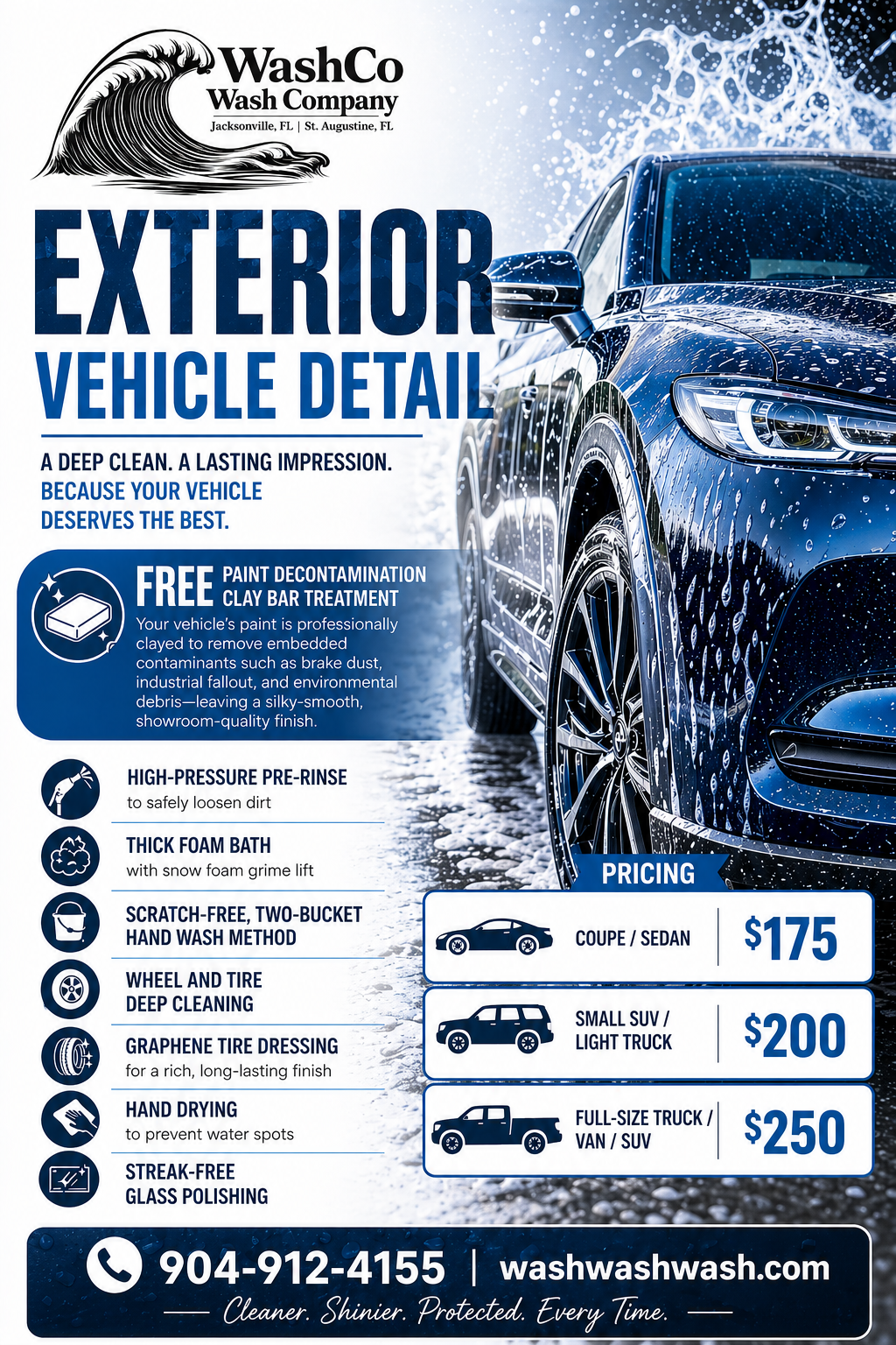 WashCo Exterior Only Detail: Professional Exterior Car Detailing in Jacksonville &amp; St. Augustine, FL