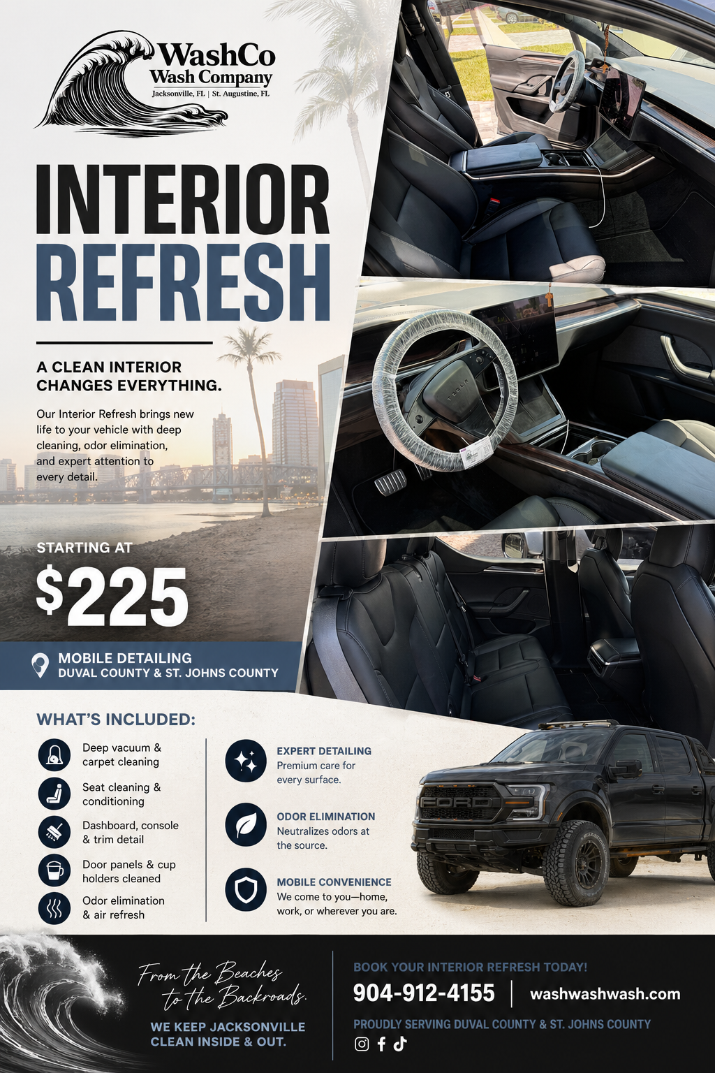 WashCo Interior Only Detail: Professional Interior Car Cleaning in Jacksonville &amp; St. Augustine, FL