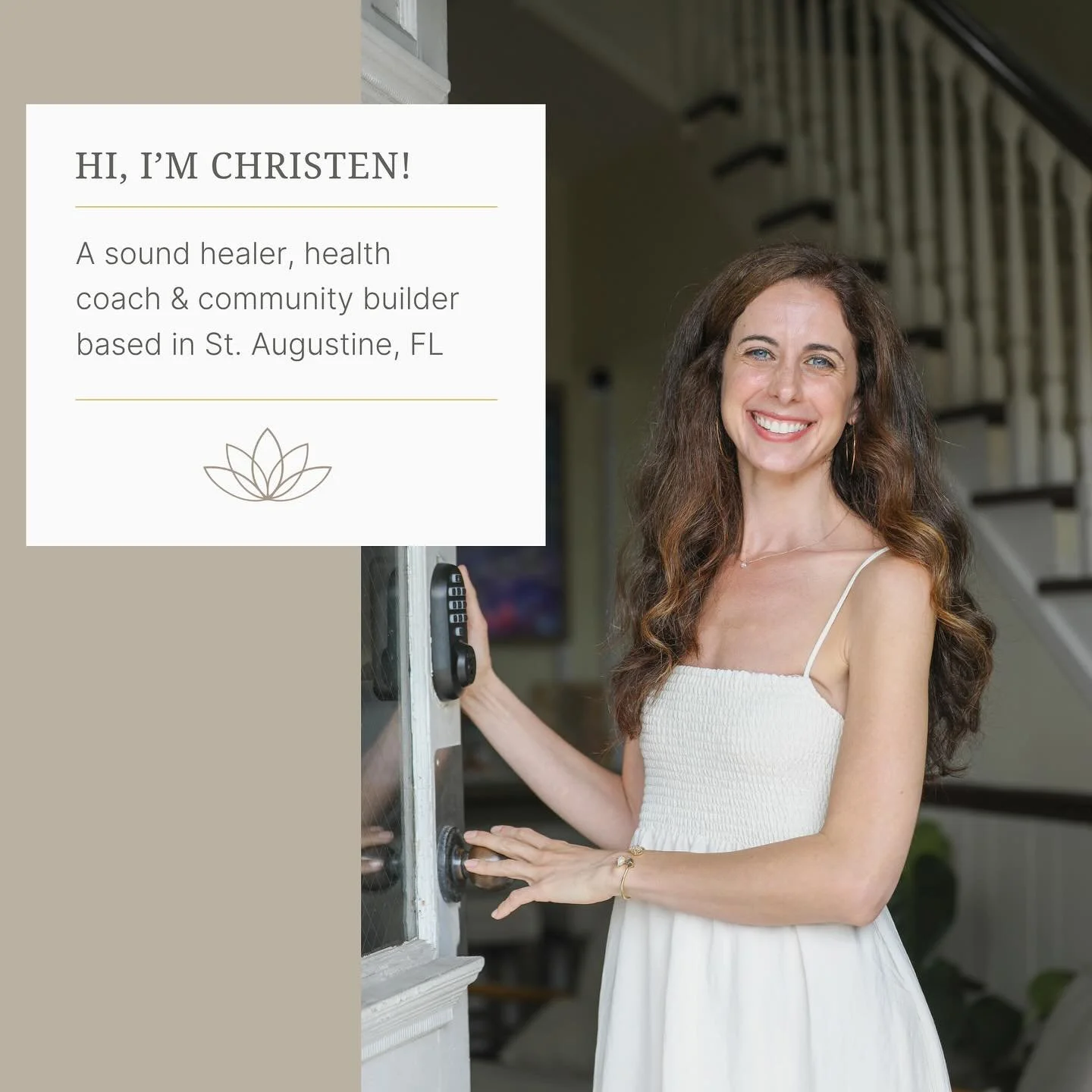 For all my new friends here — hi, I’m Christen 🤍
A mother, sound healer, and integrative health coach based in St. Augustine, FL.
I founded @safeandsoundwellness and co-founded @ocartandwellnesslounge — a collective rooted in com