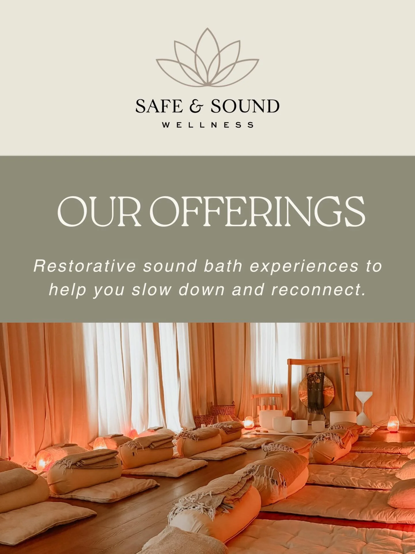 Nestled in the heart of St. Augustine, Safe &amp; Sound Wellness is a cozy sanctuary offering restorative sound baths, inviting you out of the noise of everyday life and into connection with yourself and a heart-led community 🤍 

This is a space to 