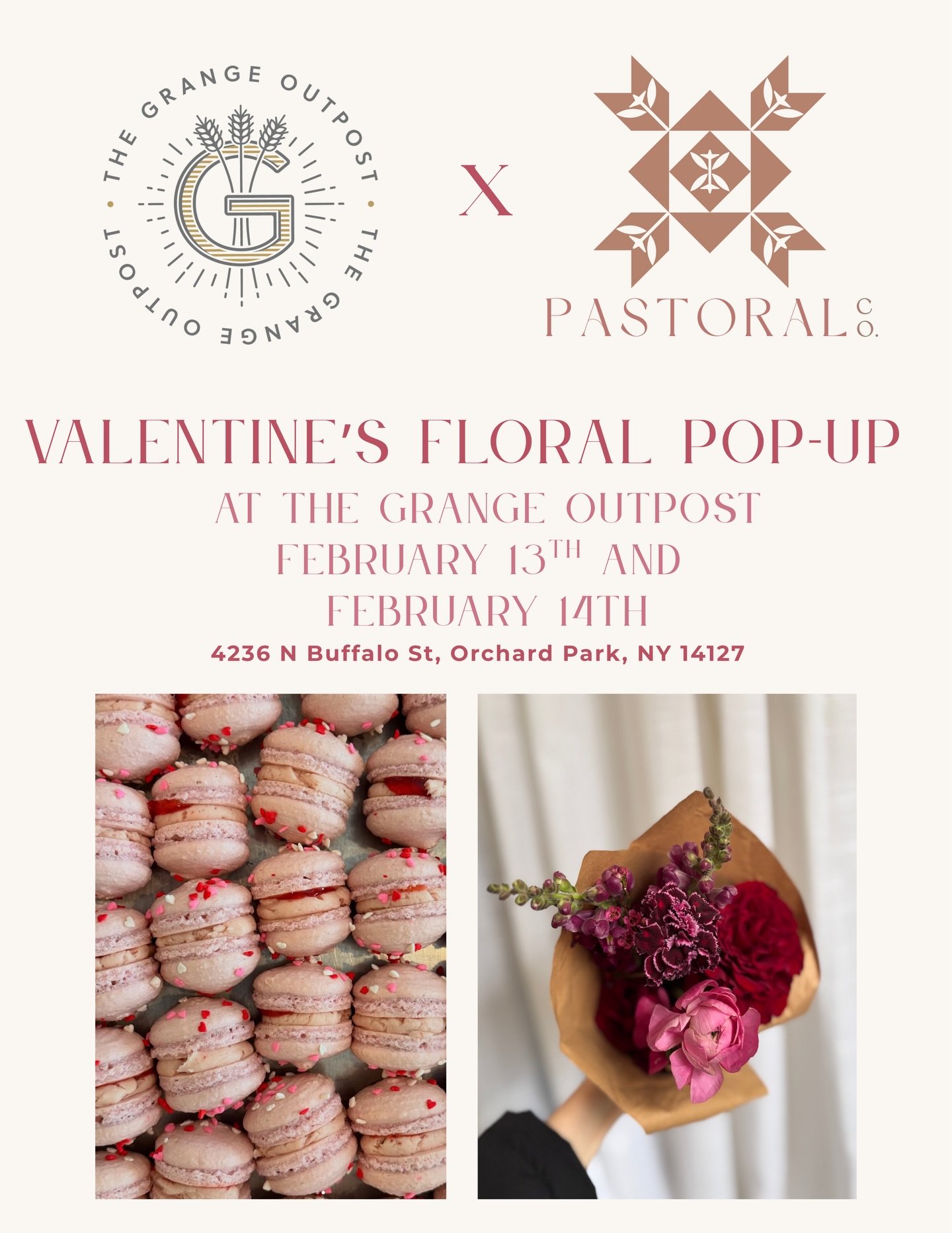 I am so excited to be popping up at The Grange Outpost in Orchard Park on February 13th &amp; 14th! 🩷 The perfect one-stop shop for your Valentine, featuring the best treats in town and some gorgeous blooms.
Pre-orders for flowers are live on my web