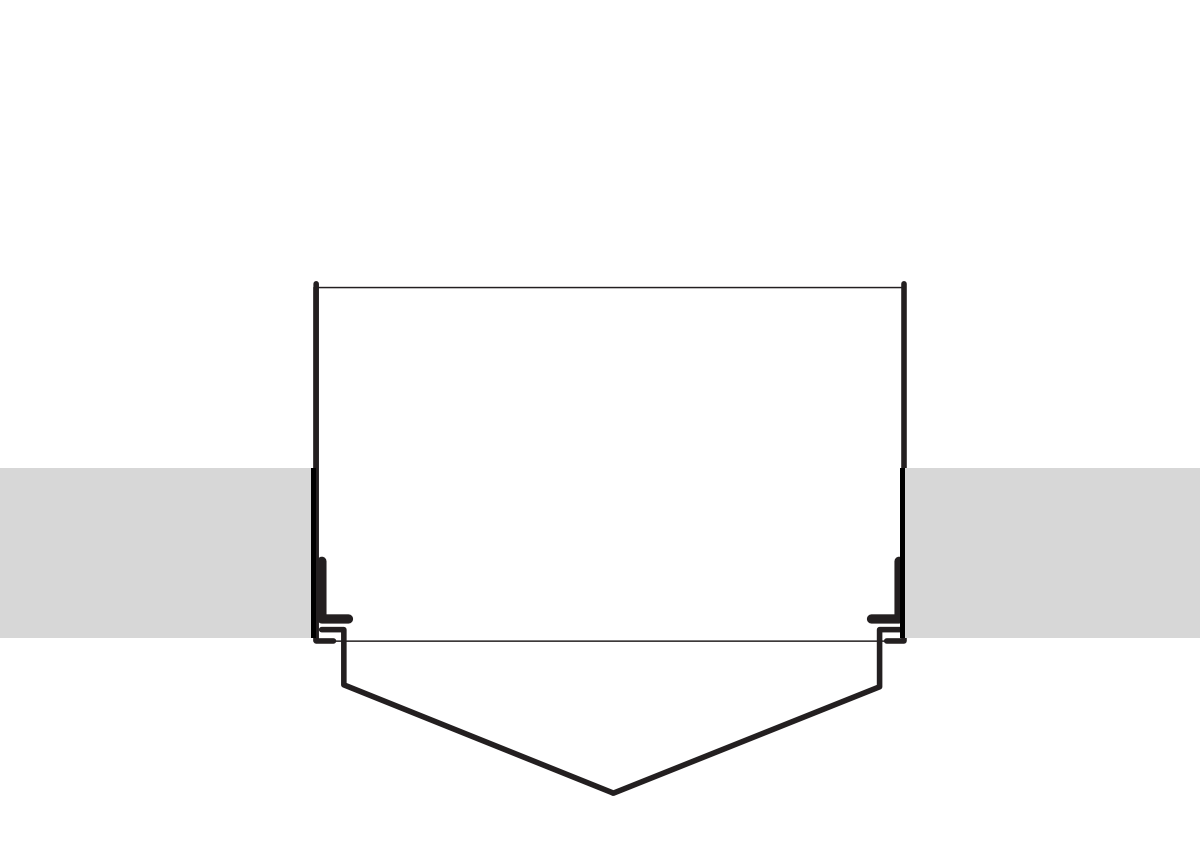 3. Fix brackets provided at equal heights on either side. For best results, LED should be at or below the level of the opening when installed (subject to lens shape).