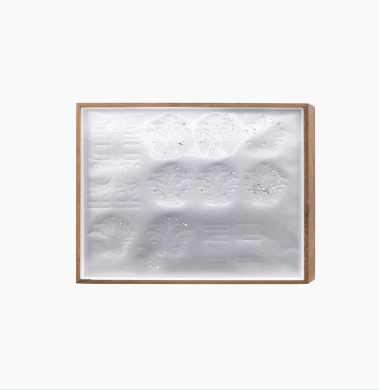 Sidony O’Neal    
RENTOKIL, BITE, 2025  
Kiss-cut vinyl on paper, spalted albizia frame  
25.4 x 33.02 cm  
10 x 13 in.  