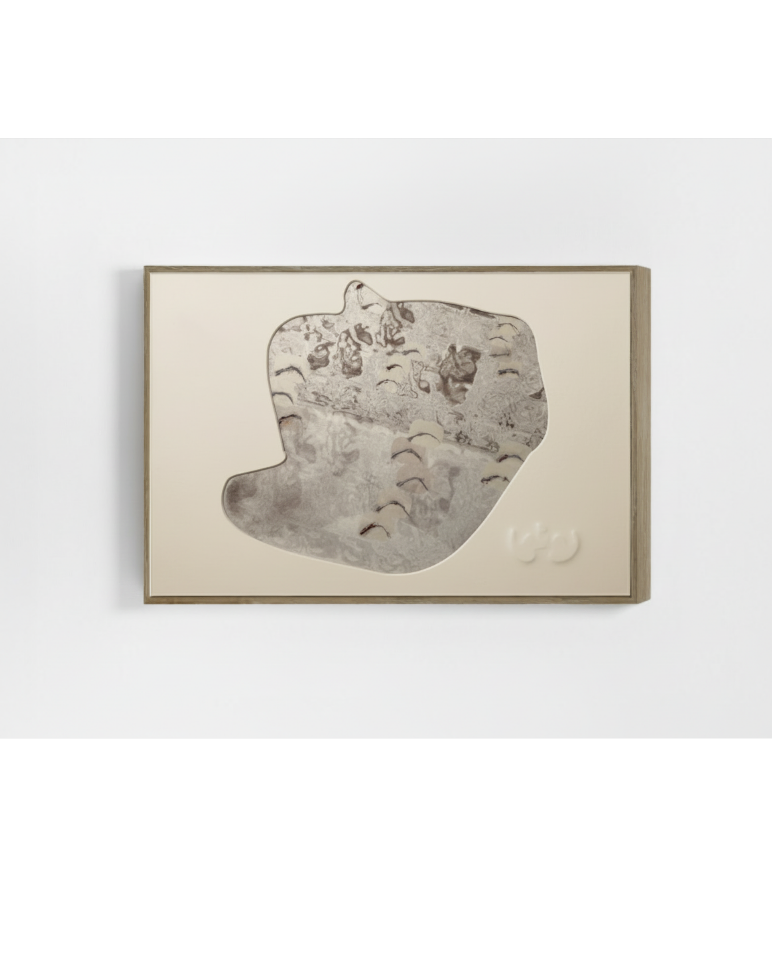 Sidony O’Neal 
19 ING (MAX-PLUS), 2026 
Inkjet, heat sink, gampi, pigment, artist mat, artist frame 
25.4 x 38.1 x 3.81 cm 
10 x 15 x 1.5 in. 