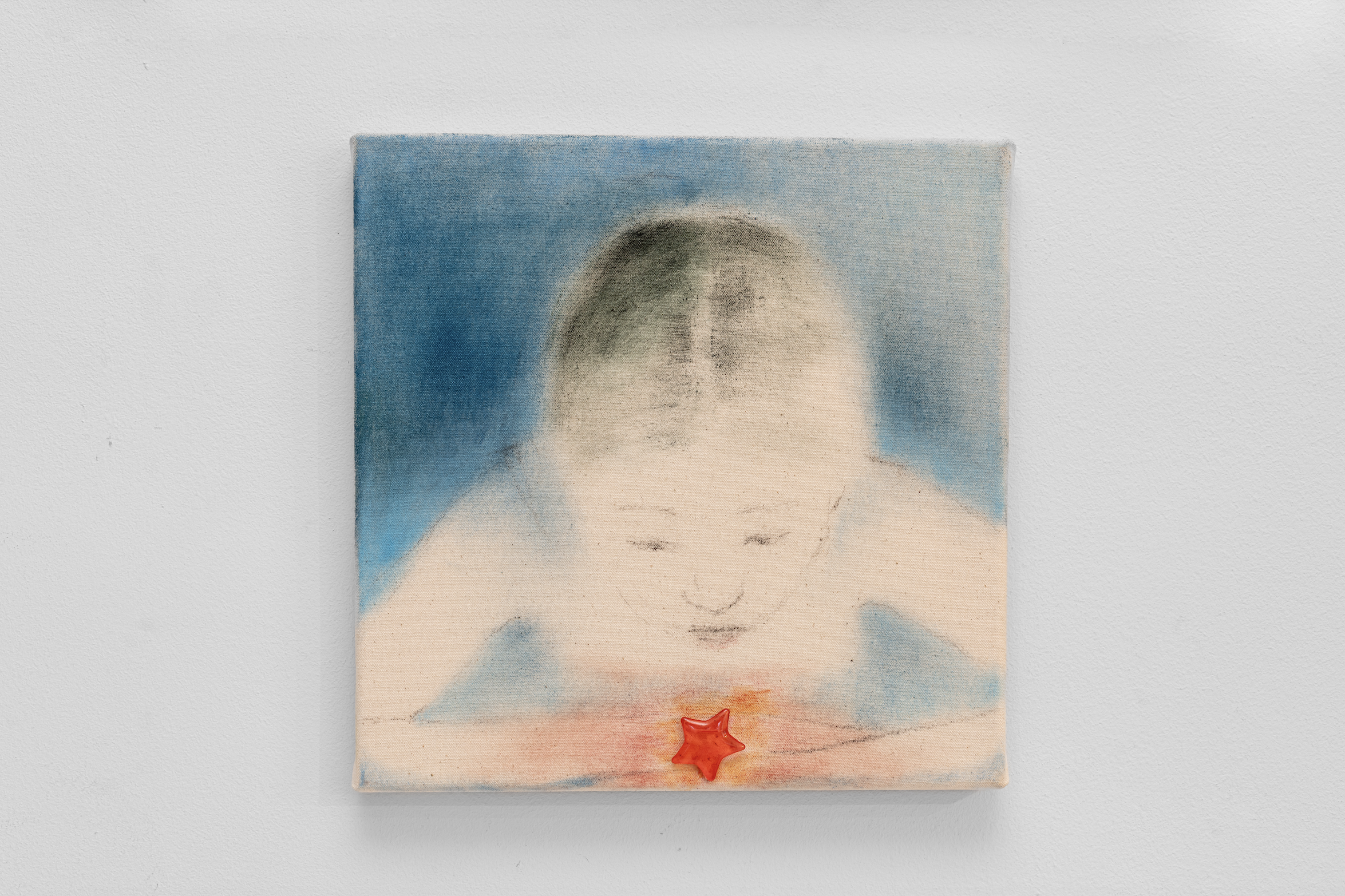 Friendship Comes in the Shape of Soap, 2025 
Oil and water soluble soap on canvas 
28 x 28 cm 
11 x 11 in. 