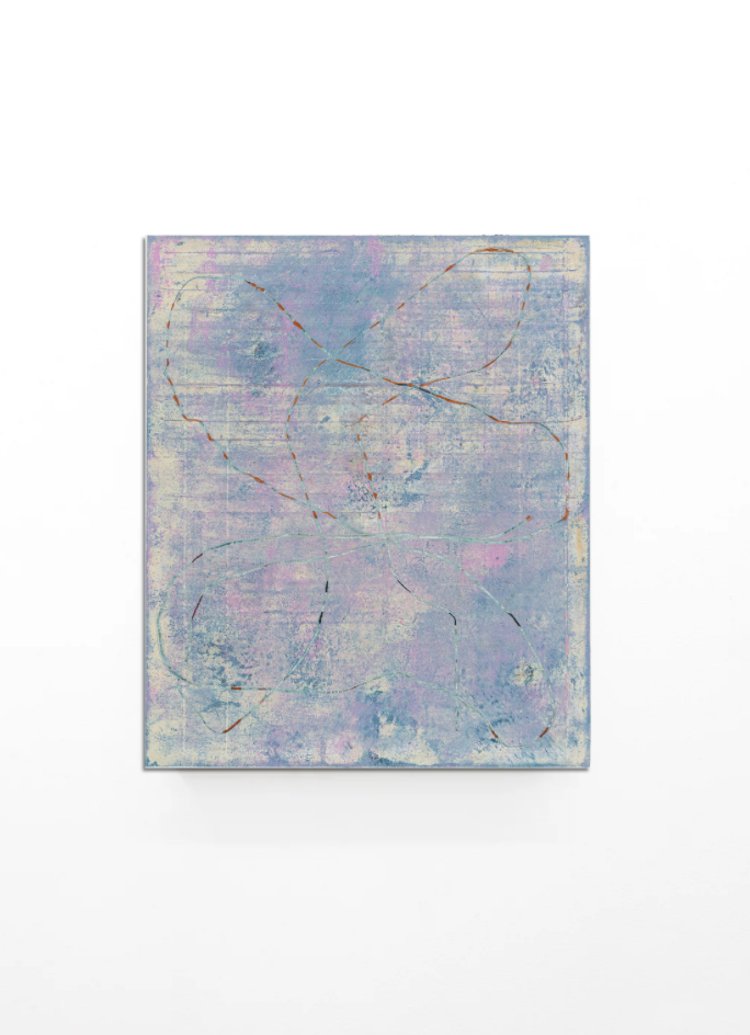 Pius Fox     
C.’s butterfly, 2025   
Oil and egg tempera on paper on aluminum    
30 x 25 cm   
11 3/4 x 9 7/8 in.   