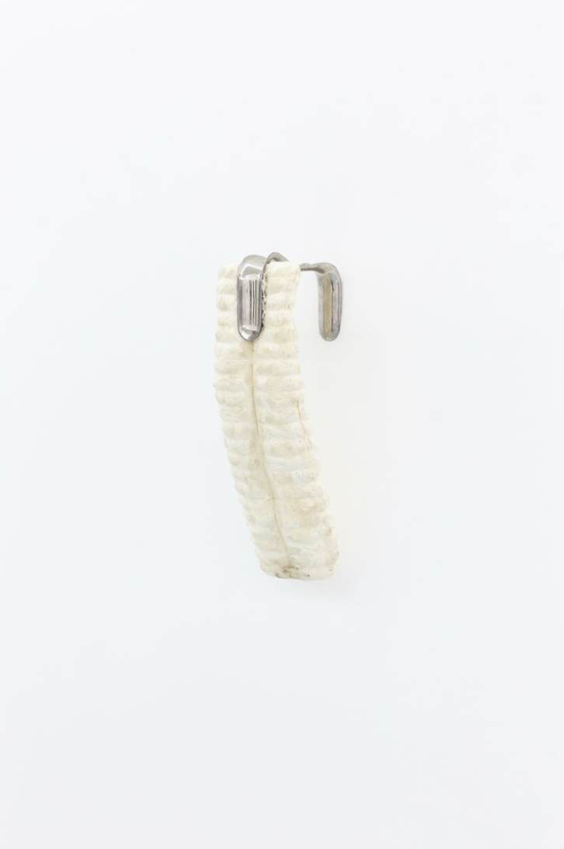 Anna de Castro Barbosa     
La déglutie : Que j’ai froid près des autres, 2025  
Stainless steel, polyurethane, silicone  
33.3 x 12 x 13.5 cm  
13.11 in. x 4.72 in. x 5.31 in.  
