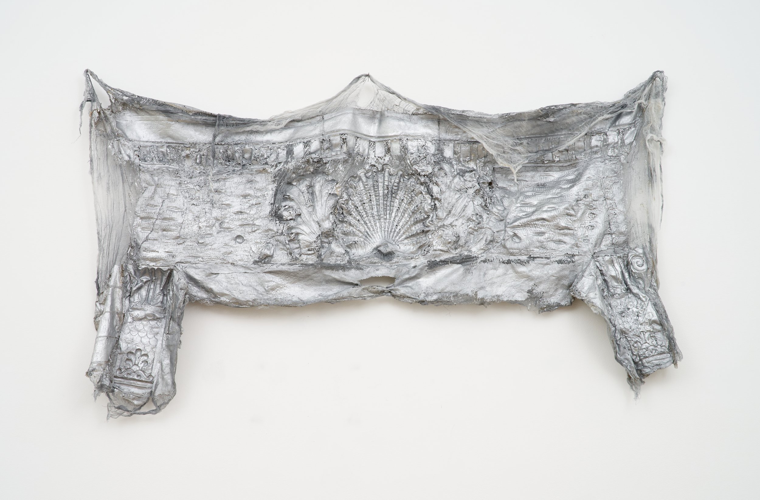 Alix Vernet 
Veil, 3B, East Broadway, 2021 
Latex and paint on gauze 
91.44 × 60.96 cm 
36 x 24 in. 