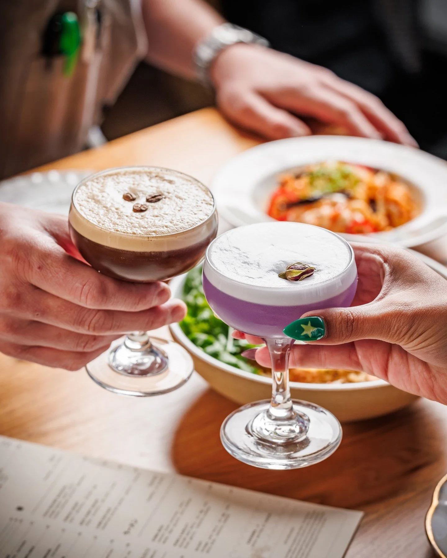 A little Monday motivation ✨

💥 THE WIND RISES // gin, aquavit, lavender, lychee. 
💥 BULLET TRAIN // sake, vodka, cold brew, coffee liqueur blend, ginger.

Join us Tuesday&ndash;Friday from 4&ndash;5PM for Happy Hour drinks and snacks worth showing