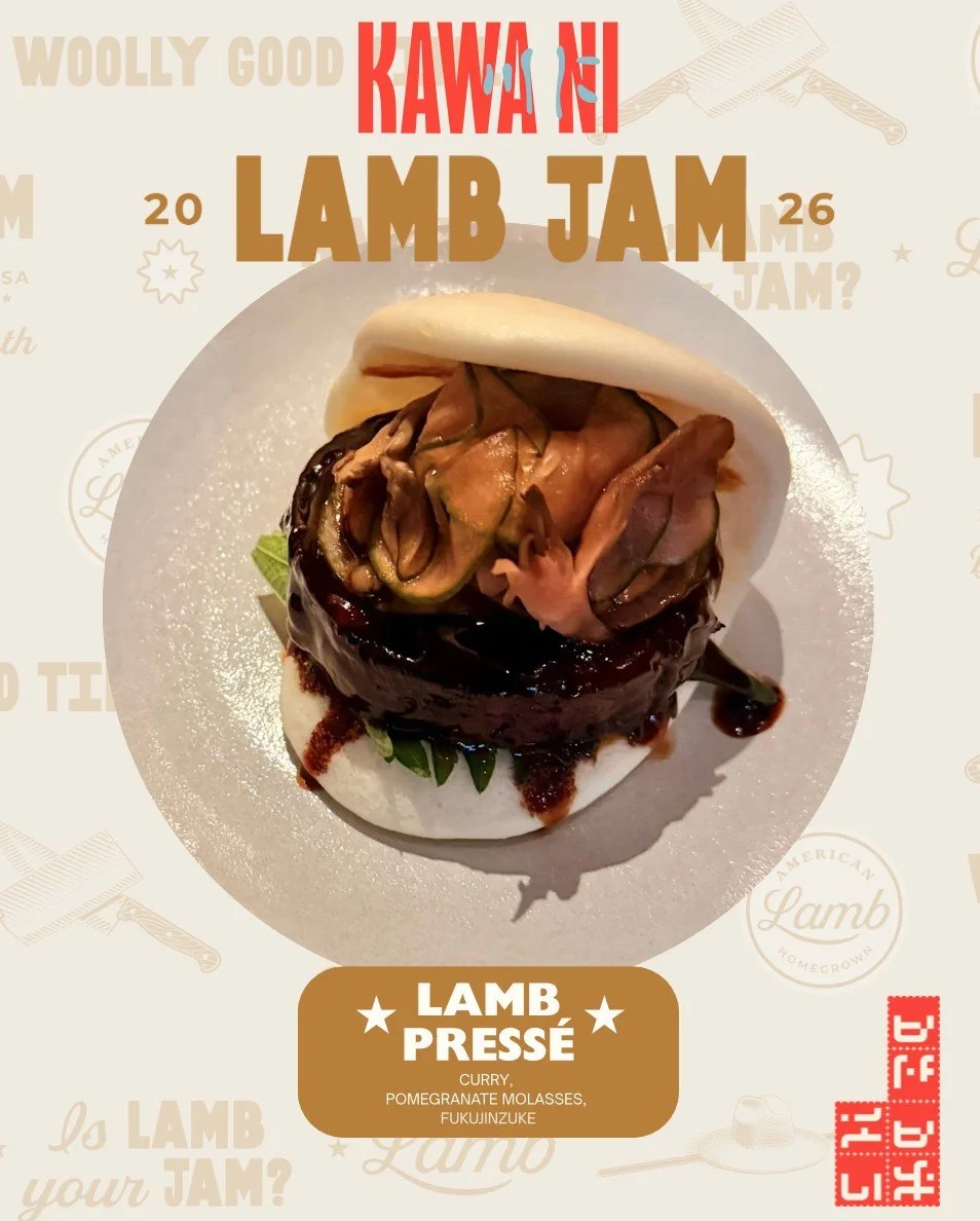 Lamb Jam is officially on and we&rsquo;re coming in hot with our Lamb Press&eacute;&mdash;layered, rich, a little crispy around the edges, with curry running through it, pomegranate molasses bringing that sweet acid pop, and fukujinzuke tying it all 