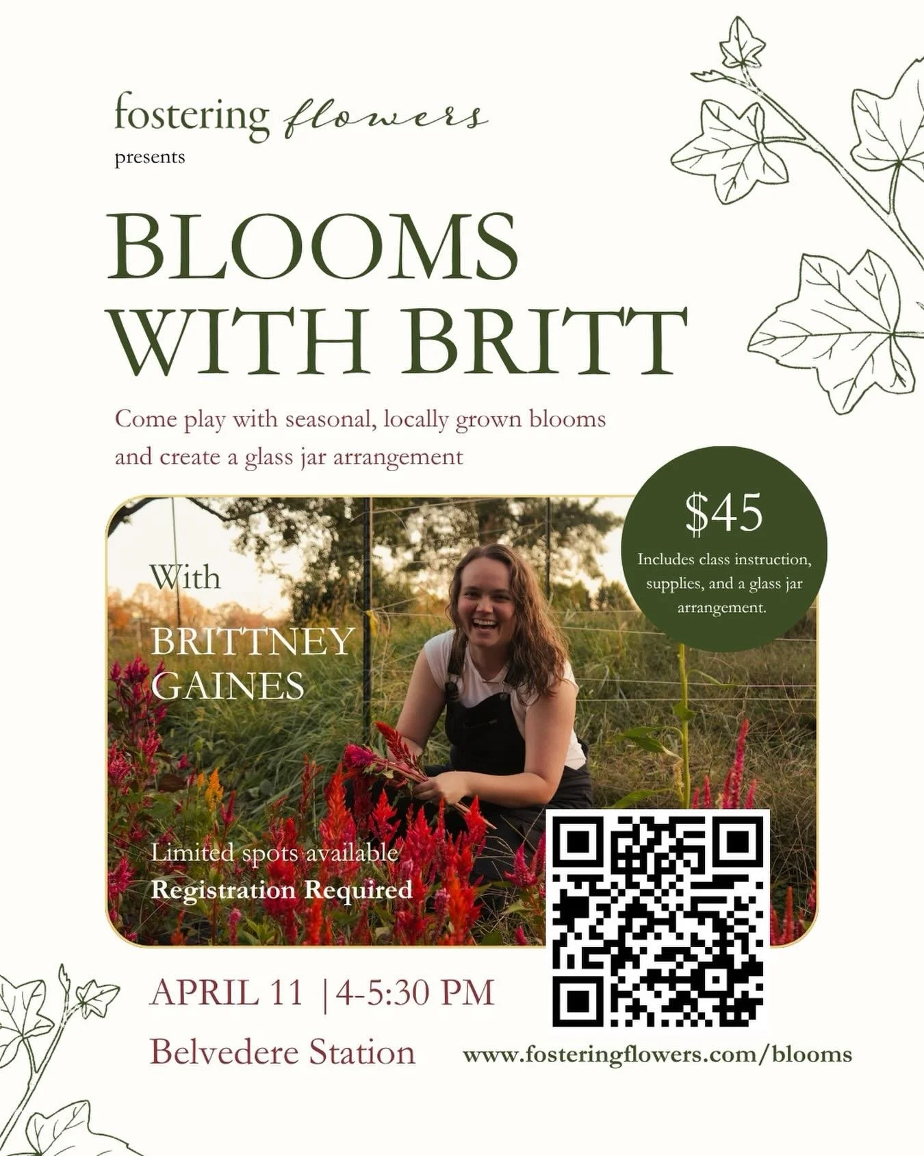 This Saturday I&rsquo;m hosting a flower party 💐

If you would like to play with flowers and create your own beauty come join me on the 11th! You&rsquo;ll create your own custom glass jar arrangement with every single bloom grown right here in Shelb