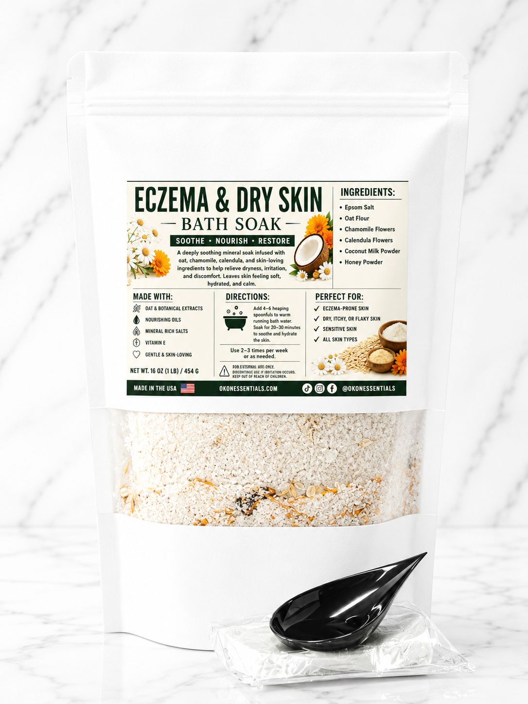 Oatmeal Bath Soak for Dry, Sensitive & Eczema-Prone Skin | 16 oz
