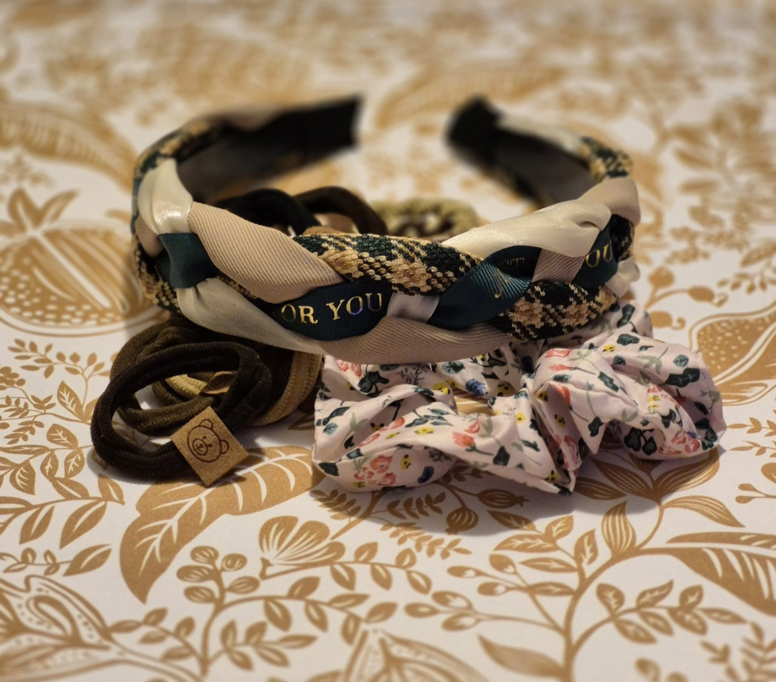 Vintage Letter Print Fabric Hairband Set – 1 Chic Headband + 13  Elastic Hair Ties