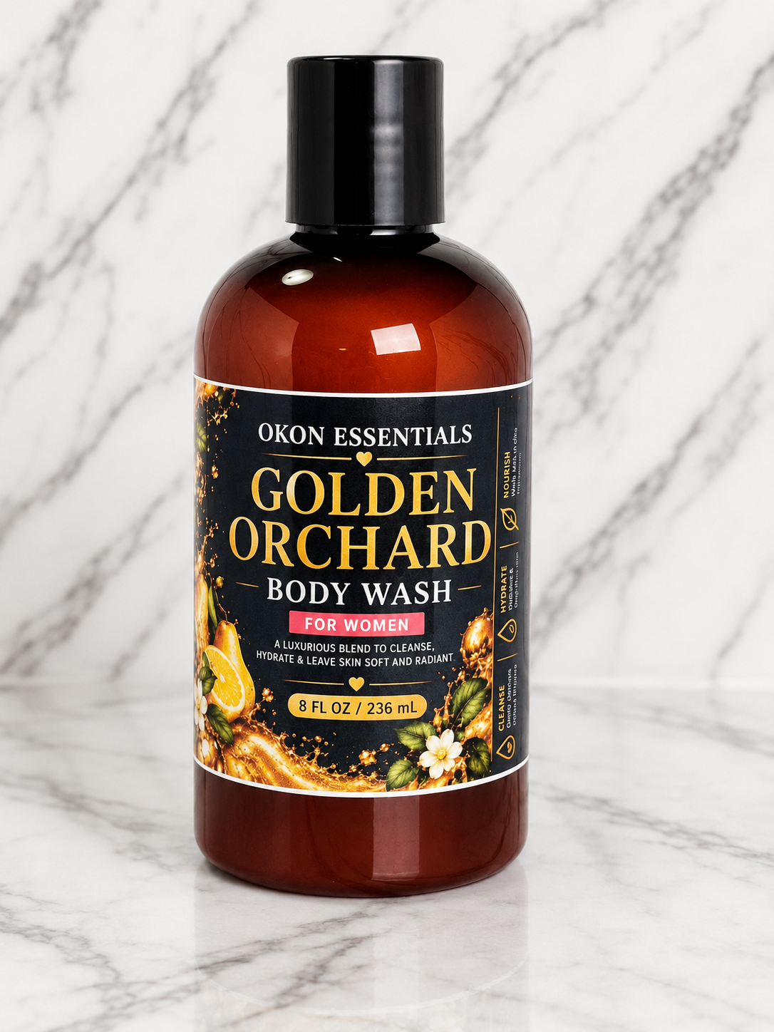 Golden Orchard Hydrating Body Wash – 8 oz | Okon Essentials
