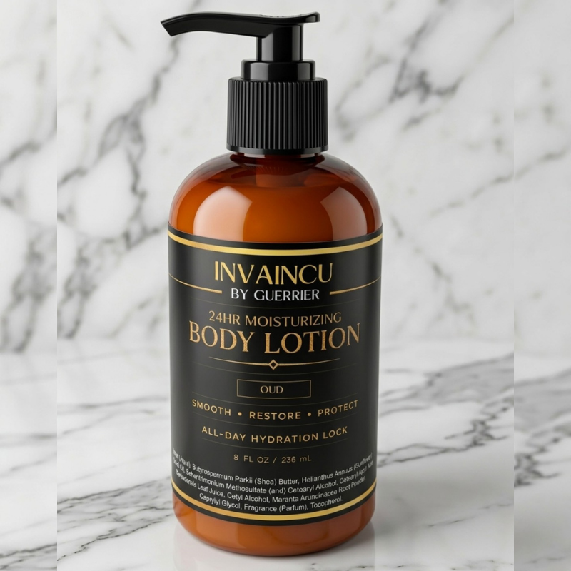 Invaincu by Guerrier – 24HR Moisturizing Body Lotion (Oud) – 8 oz