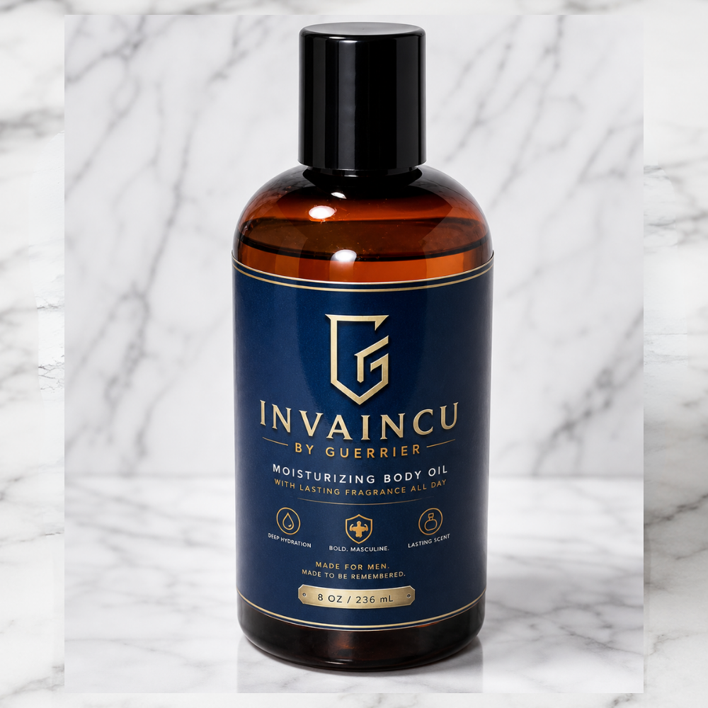 Luxury Men’s Moisturizing Body Oil 8oz | Non-Greasy Hydration by INVAINCU BY GUERRIER