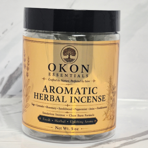 Aromatic Herbal Smokeless Incense – Rosemary, Lavender & Frankincense | 5 oz