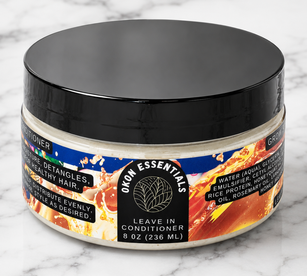 Kinky Hair Leave In Conditioner & Detangler 8oz | Hydrating Moisture Cream by Okon Essentials