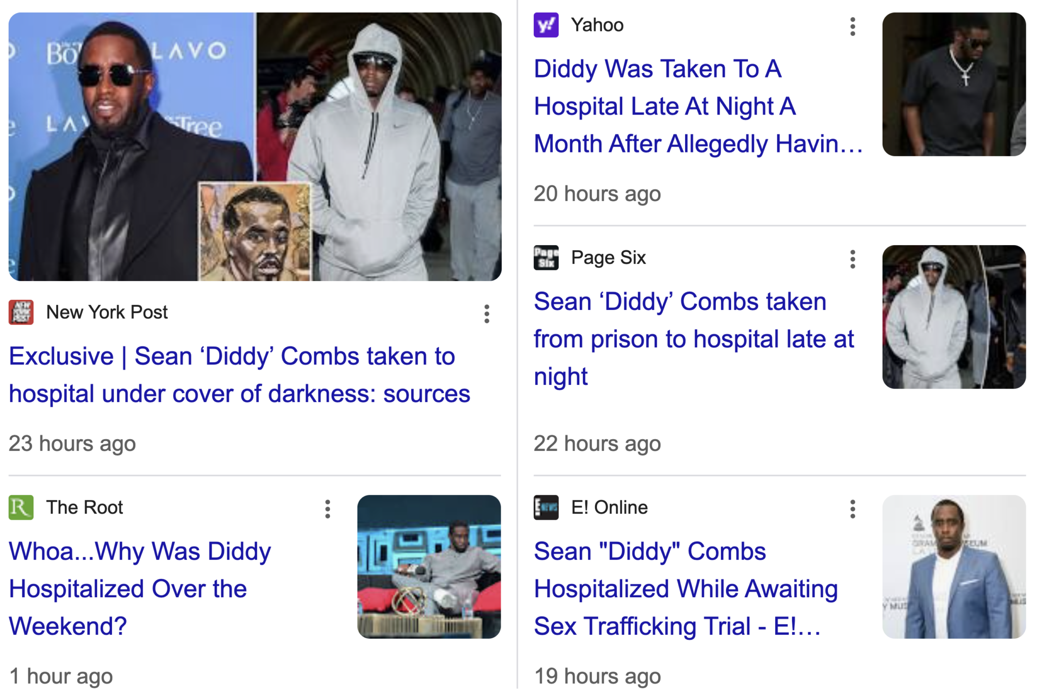 Sean Diddy Combs hospitalized news breaks on the day of the 67th Grammy’s