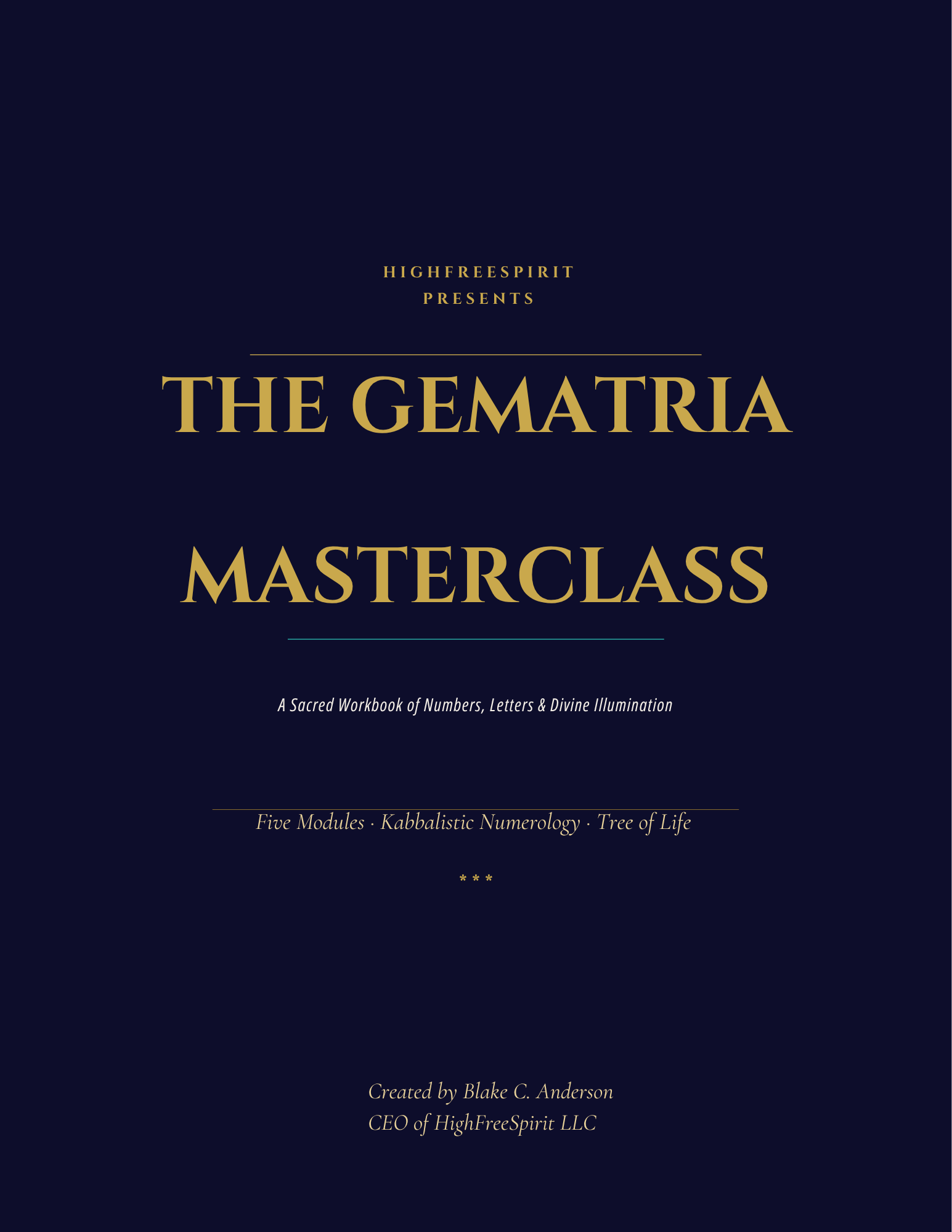 The Gematria Masterclass - Participant Workbook