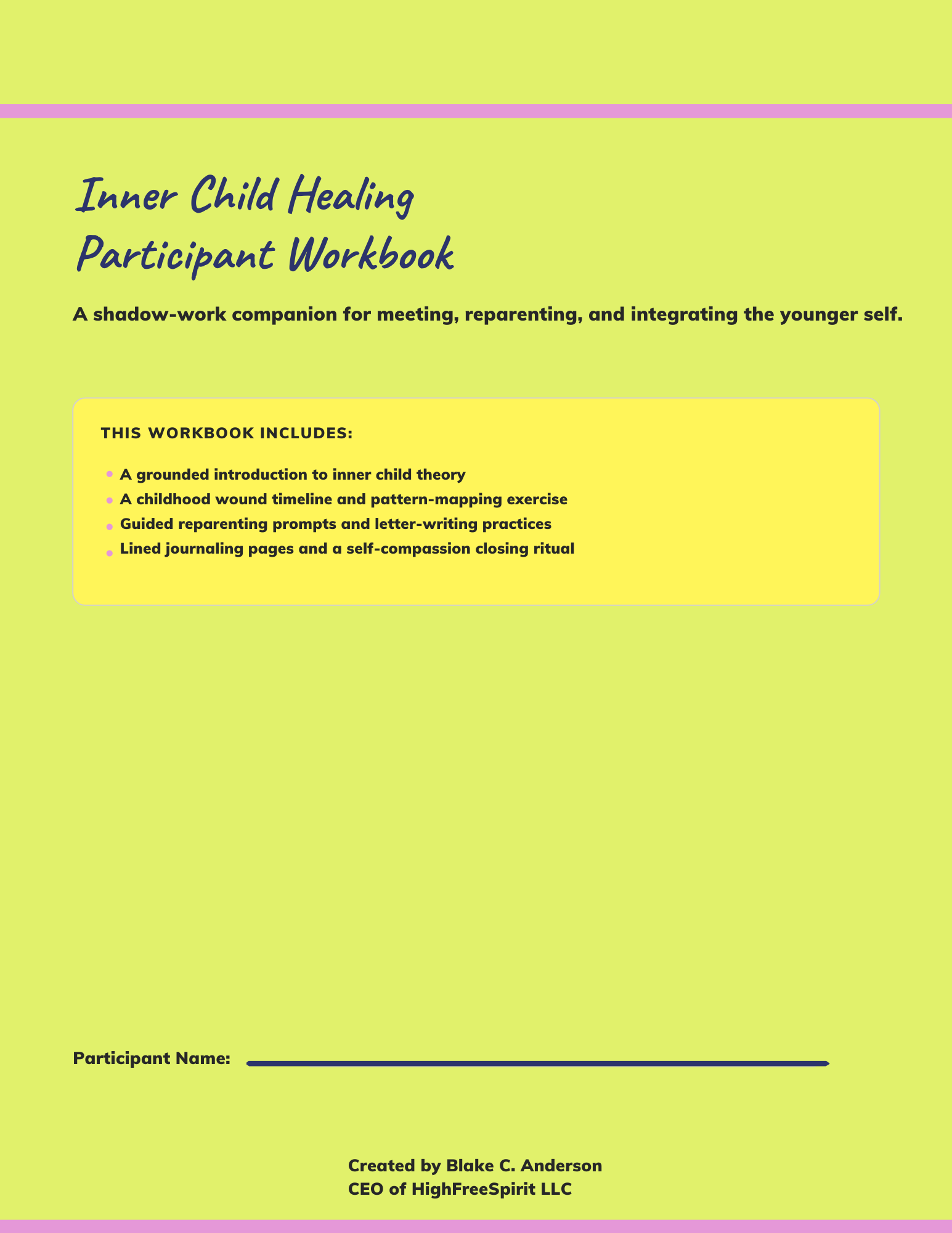 Inner Child Healing Workbook