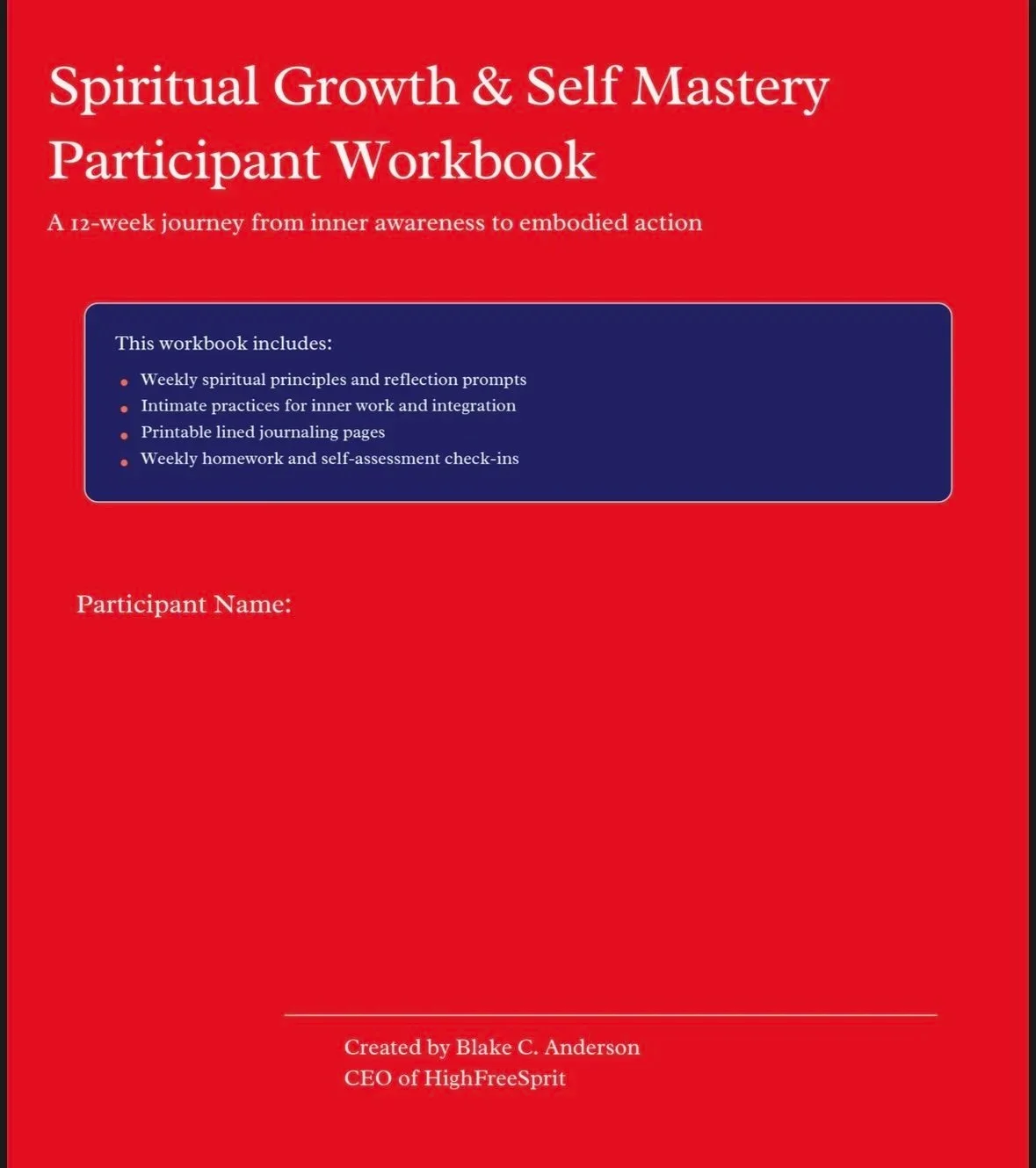 12- Week Spiritual Growth Participant Workbook
