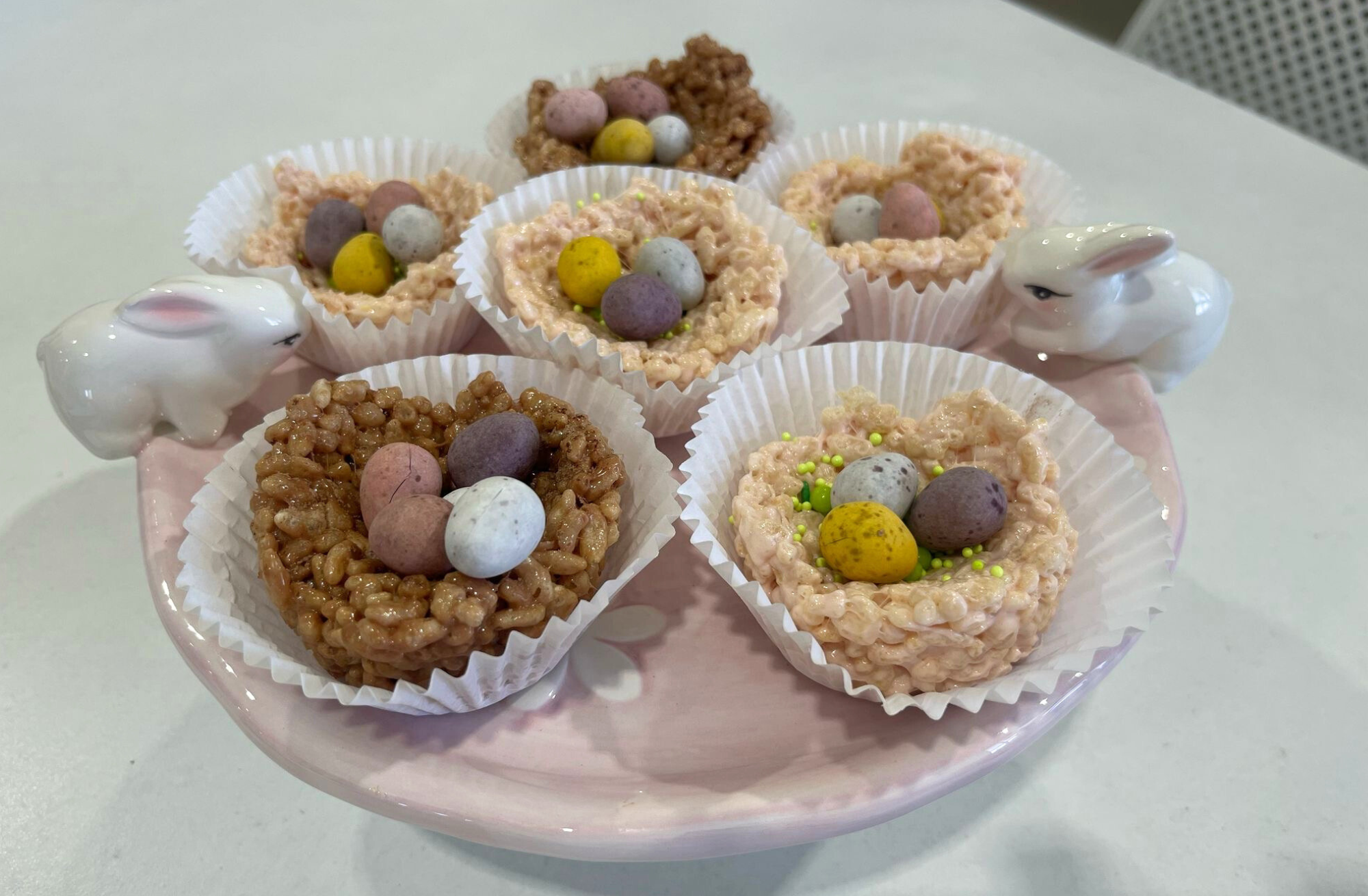 Sweet Spring Moments: Rice Krispie Treat Nests at Beyond Fun.