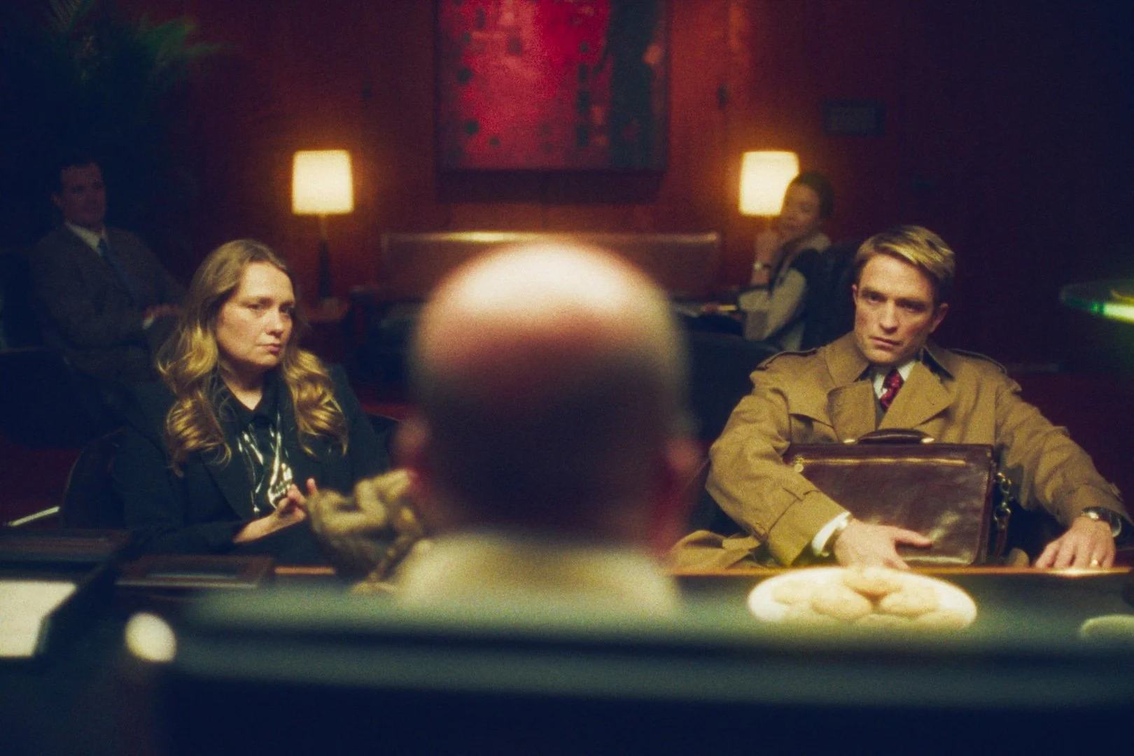 Merritt Wever and Robert Pattinson in Primetime | Credit: A24