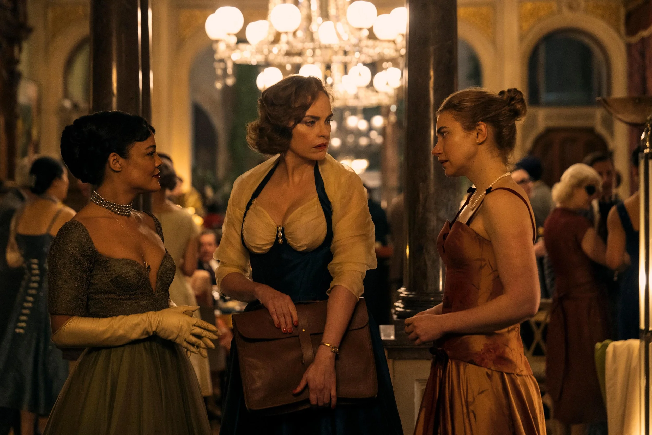 Tessa Thompson, Nina Hoss, and Imogen Poots in Hedda | Credit: Amazon MGM Studios