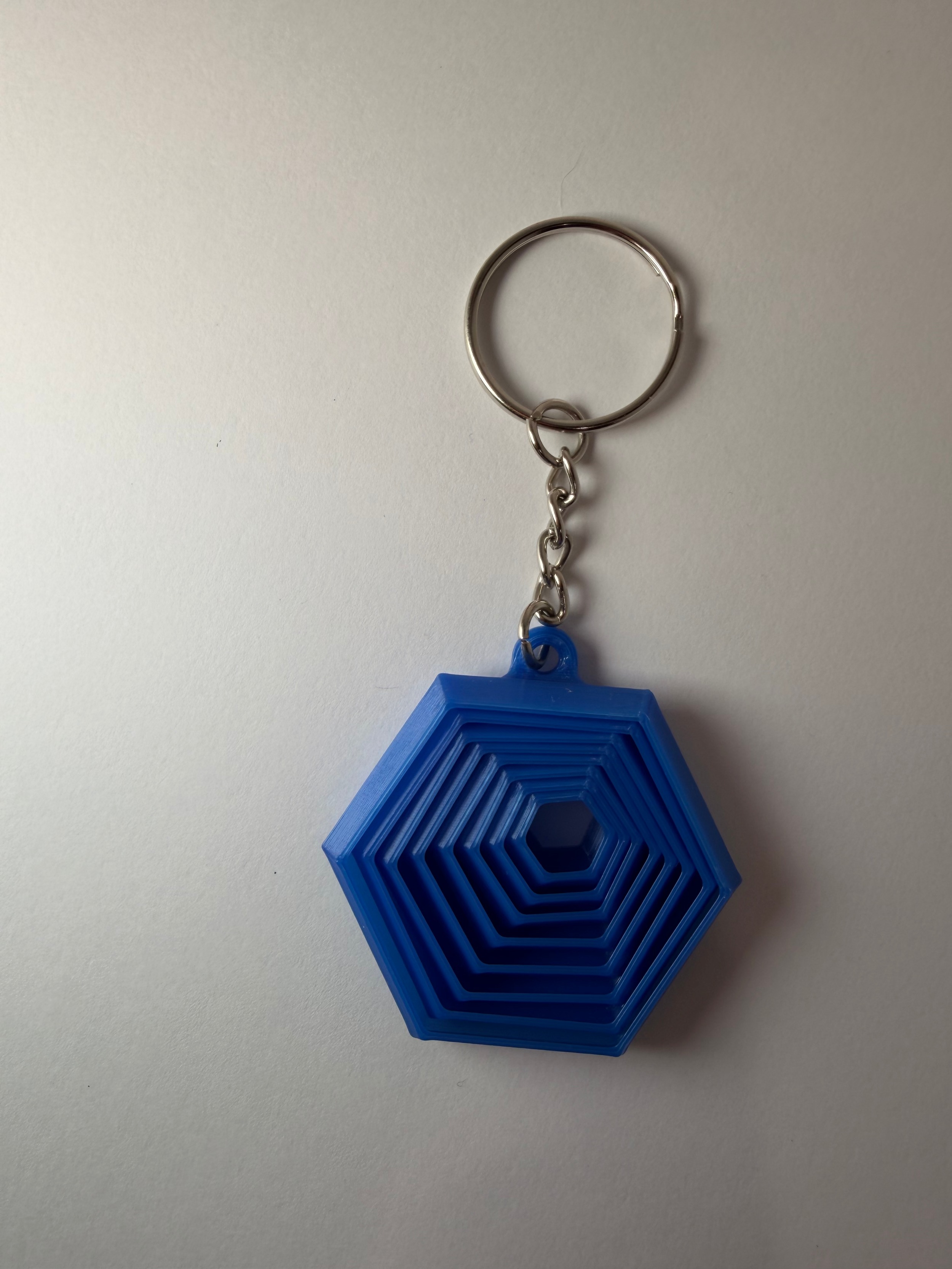 Hexagon Layers Key Chain